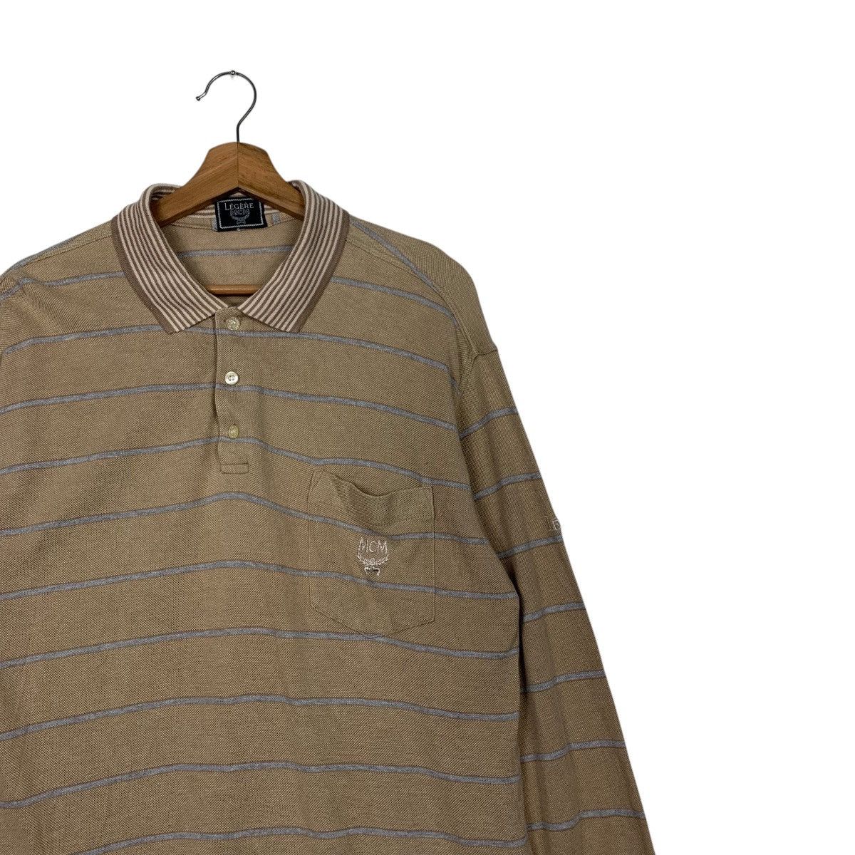 MCM Vintage 90’s MCM LEGERE Striped Long Sleeve Polos #2605-C117 Size US L / EU 52-54 / 3 - 5 Thumbnail