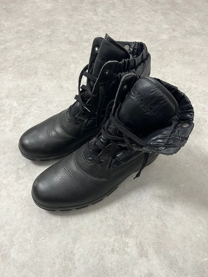 Moncler 2000s Moncler Black Leather Puffer Boots Size US 9 / EU 42 - 4 Thumbnail
