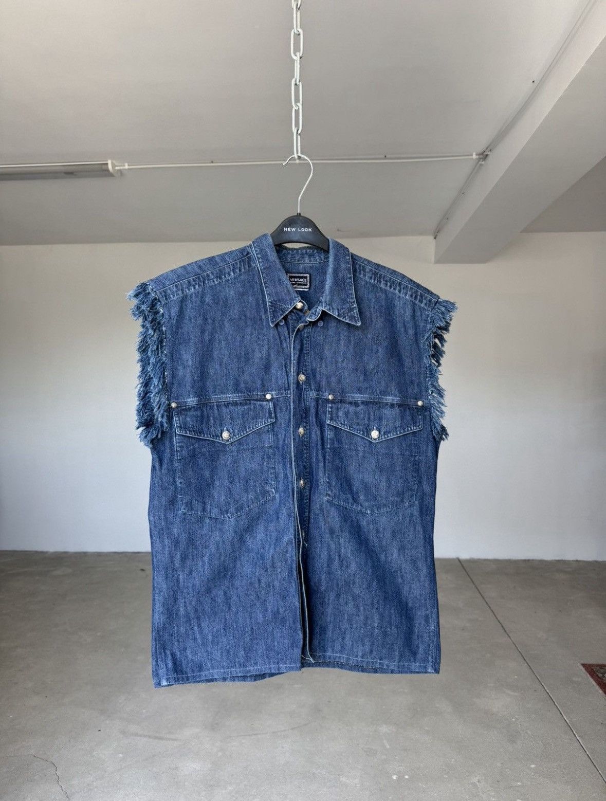 Versace Vintage Versace Denim Vest Size US L / EU 52-54 / 3 - 1 Thumbnail