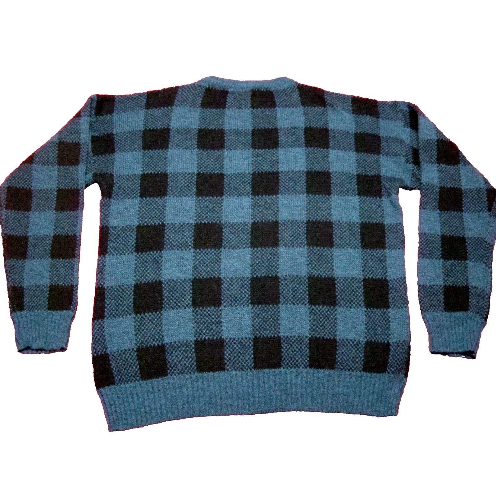 Vintage VINTAGE Le Autre Mode Mens Sweater Plaid Crew Neck Wool Acrylic Made In Italy Large Blues Black Pullover sweater Men 26" Length 22.5" Armpit to Armpit Size US L / EU 52-54 / 3 - 5 Thumbnail