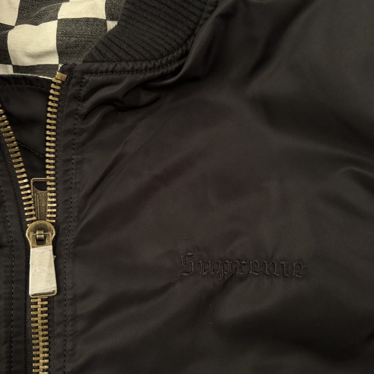 Supreme Supreme Reversible Checkered MA-1 Bomber Jacket Size US XL / EU 56 / 4 - 5 Thumbnail