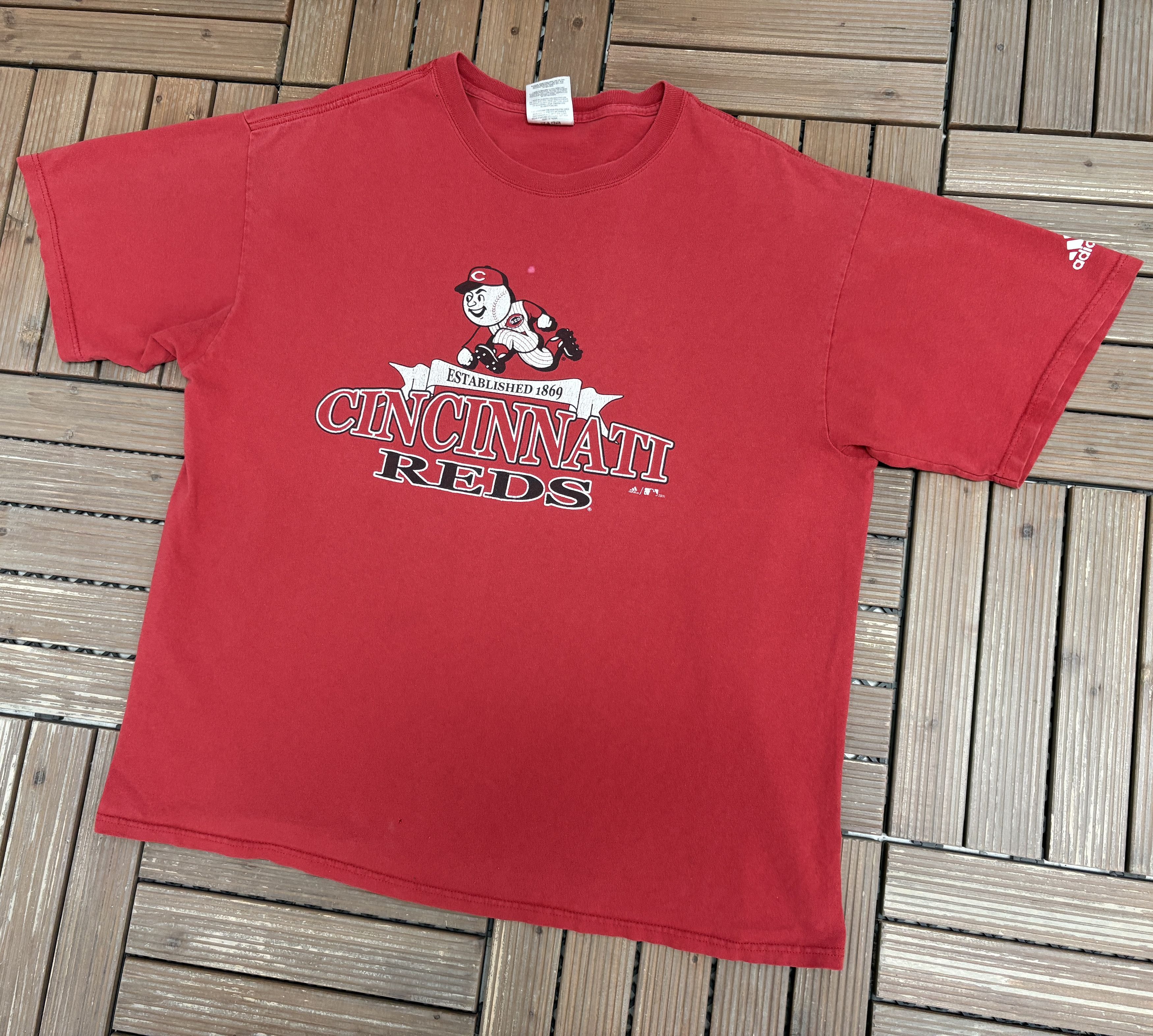 Adidas × Vintage Cincinnati Reds Vintage Red T-Shirt Tee Size US L / EU 52-54 / 3 - 4 Thumbnail