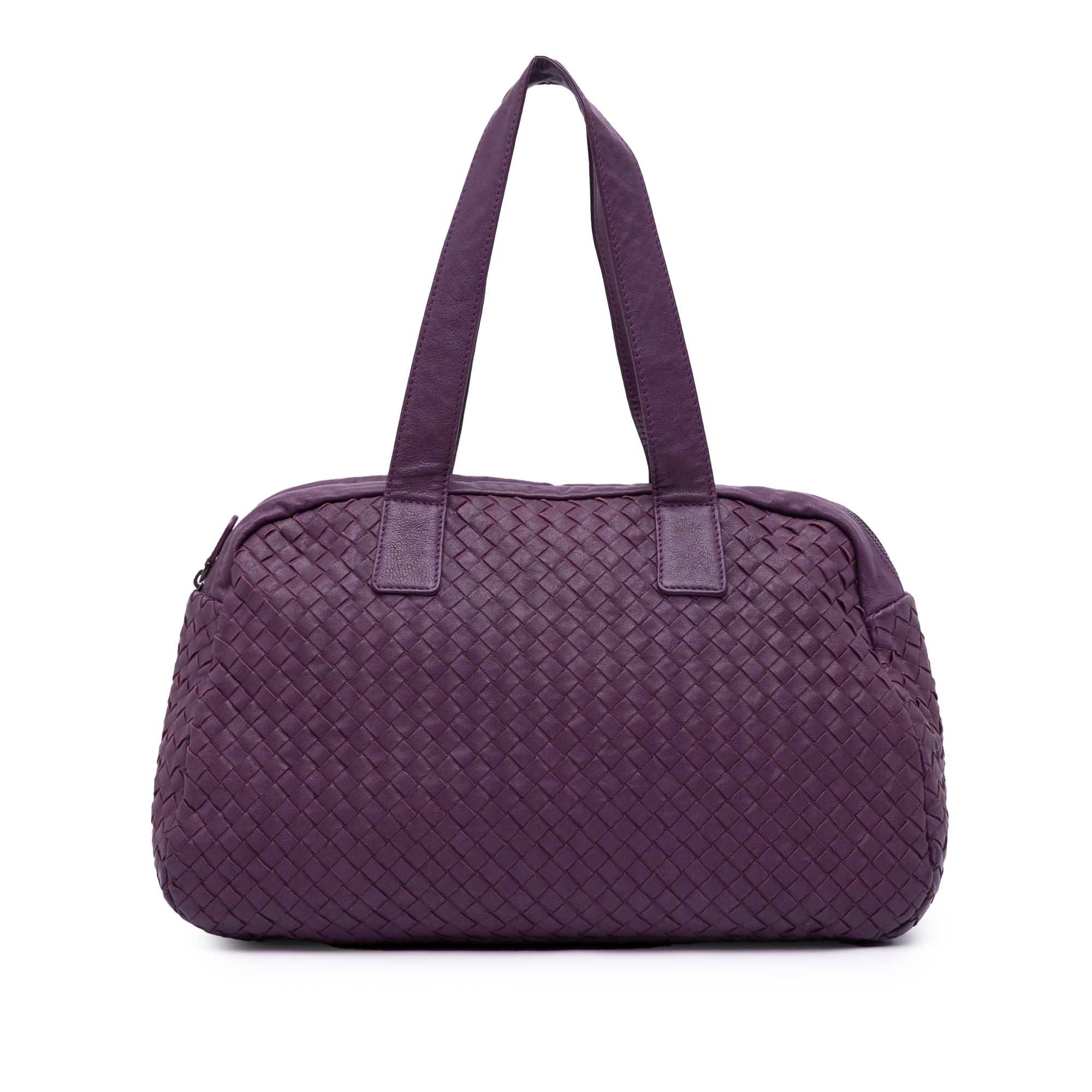 Bottega Veneta Nappa Intrecciato Shoulder Bag in Purple, Women's