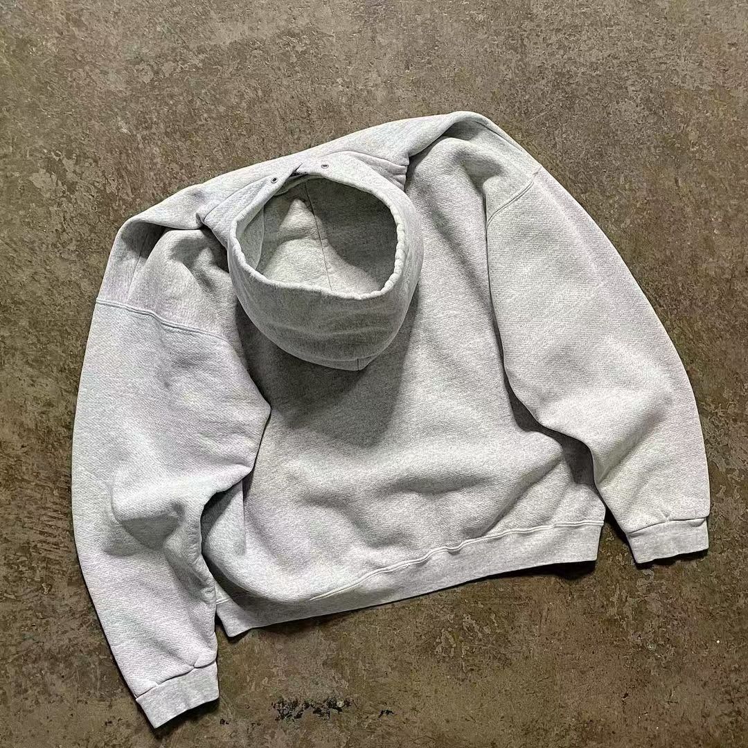 Japanese Brand Grey retro letter print hoodie y2k Size US M / EU 48-50 / 2 - 2 Thumbnail