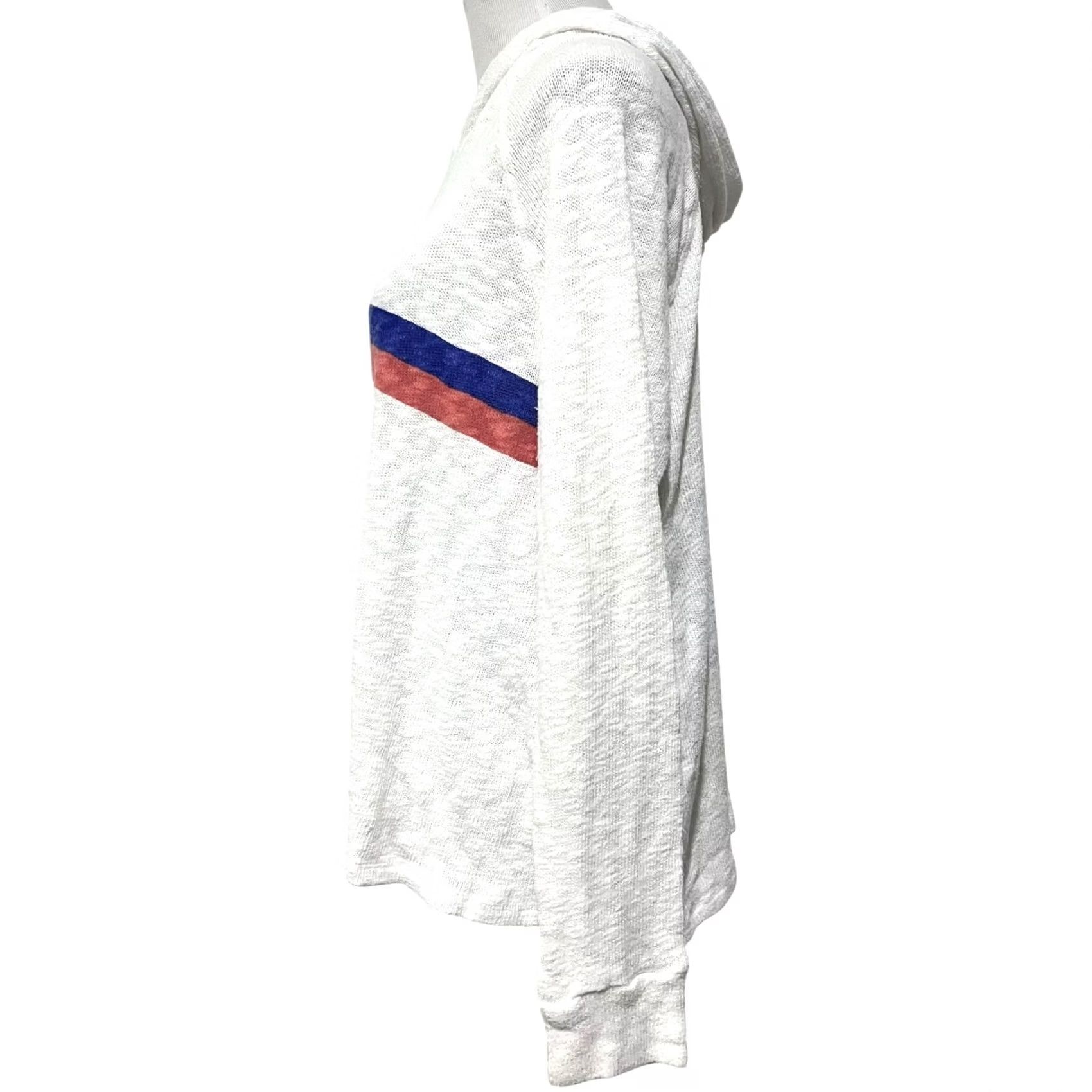 Sundry Sundry Hooded Sweater White L Oversized Slub Knit High Side Slits Slouchy Pullover Womens Size L / US 10 / IT 46 - 7 Thumbnail