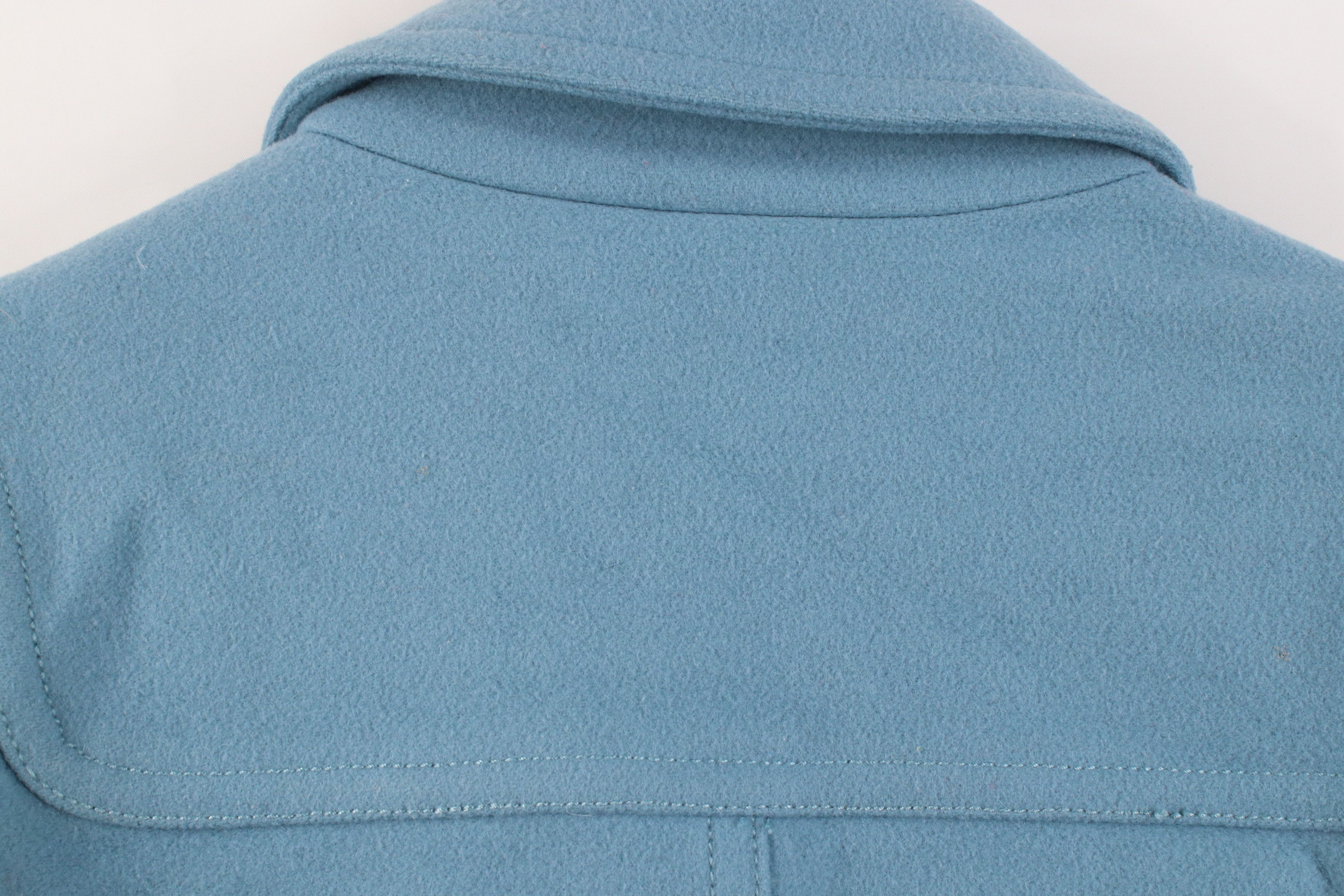 Gap Vintage Y2K Gap Wool Blend Toggle Button Coat Jacket Blue Size M / US 6-8 / IT 42-44 - 14 Thumbnail