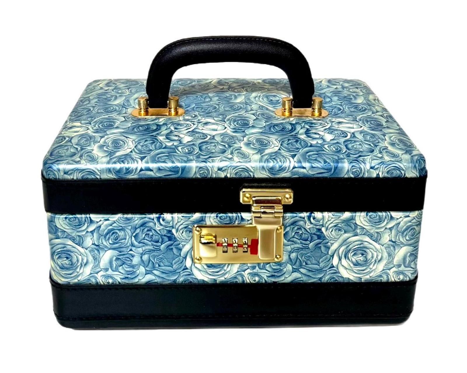 Other Jewelry Briefcase Box Floral Pattern w/Handle & Metal Clasp Size ONE SIZE - 1 Thumbnail