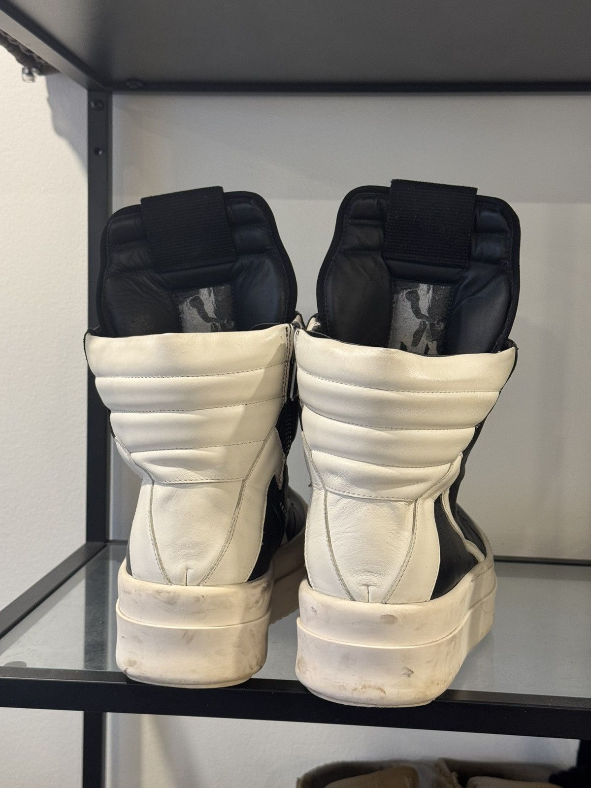 Rick Owens Rick Owens Geobasket Black/Milk Mega Bumper Leather Sneakers Size US 9 / EU 42 - 4 Thumbnail