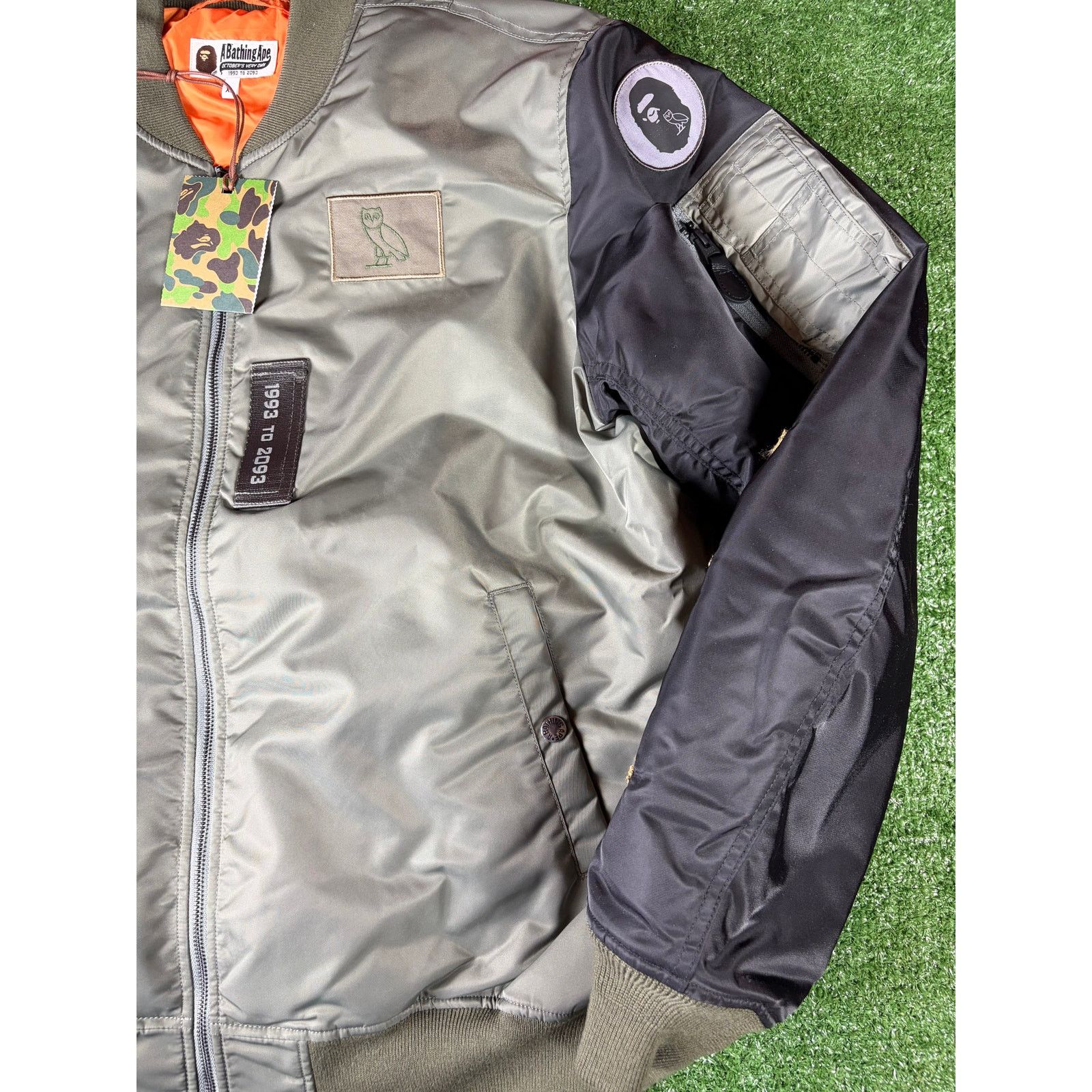 Bape Bape X OVO Dark Green MA-1 Bomber Jacket Size Large Size US L / EU 52-54 / 3 - 4 Thumbnail