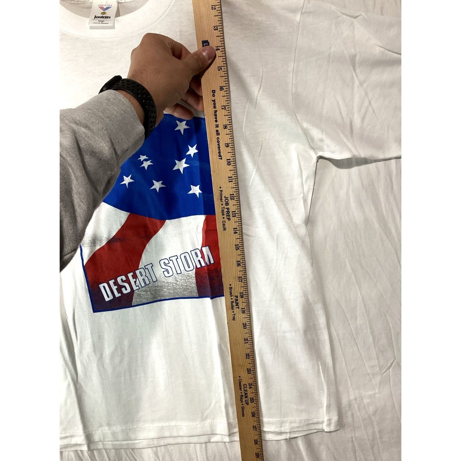 Vintage VINTAGE Gulf War Shirt Mens L Desert Storm Military 90s T-Shirt White Cotton Blend Polyester Crew Neck Short Sleeve Logo USA 90s Mens Size US L / EU 52-54 / 3 - 7 Thumbnail