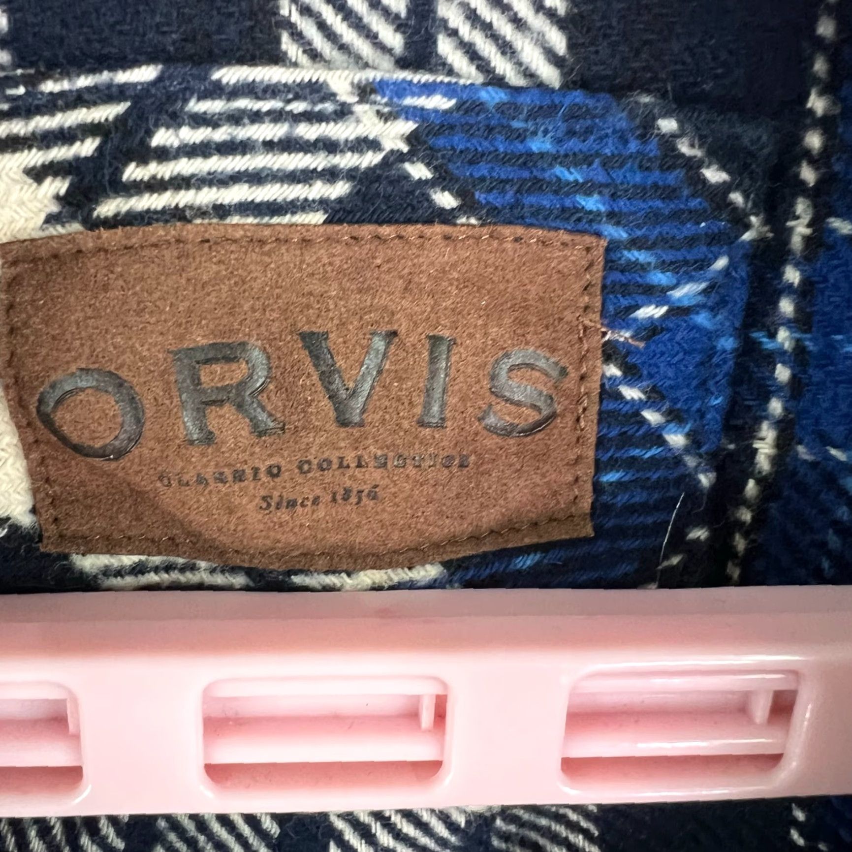 Orvis Orvis Shirt Plaid Flannel Button-Up Mens 2XL Blue Long Sleeve Pockets Casual, Workwear, Travel Size US XXL / EU 58 / 5 - 5 Thumbnail