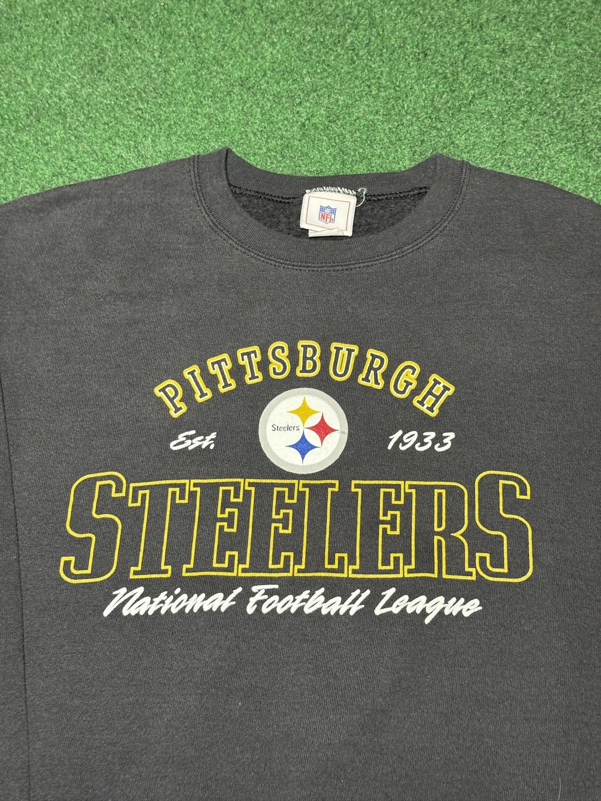NFL Vintage Y2K Pittsburgh Steelers Faded Black NFL Sweatshirt Size US M / EU 48-50 / 2 - 2 Thumbnail