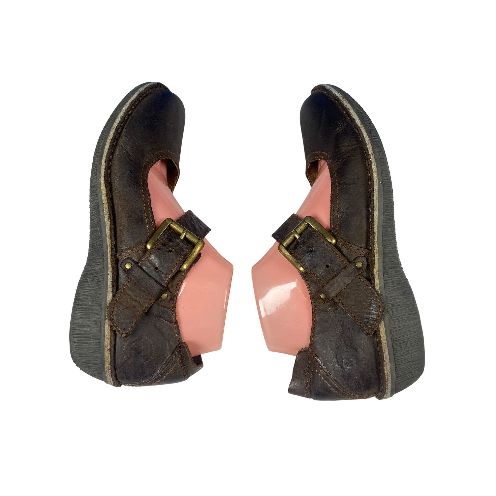 Other Weinbrenner‎ Brown Leather Buckle Strap Shoe Boho Cottage Pr Size US 10 / IT 40 - 4 Thumbnail