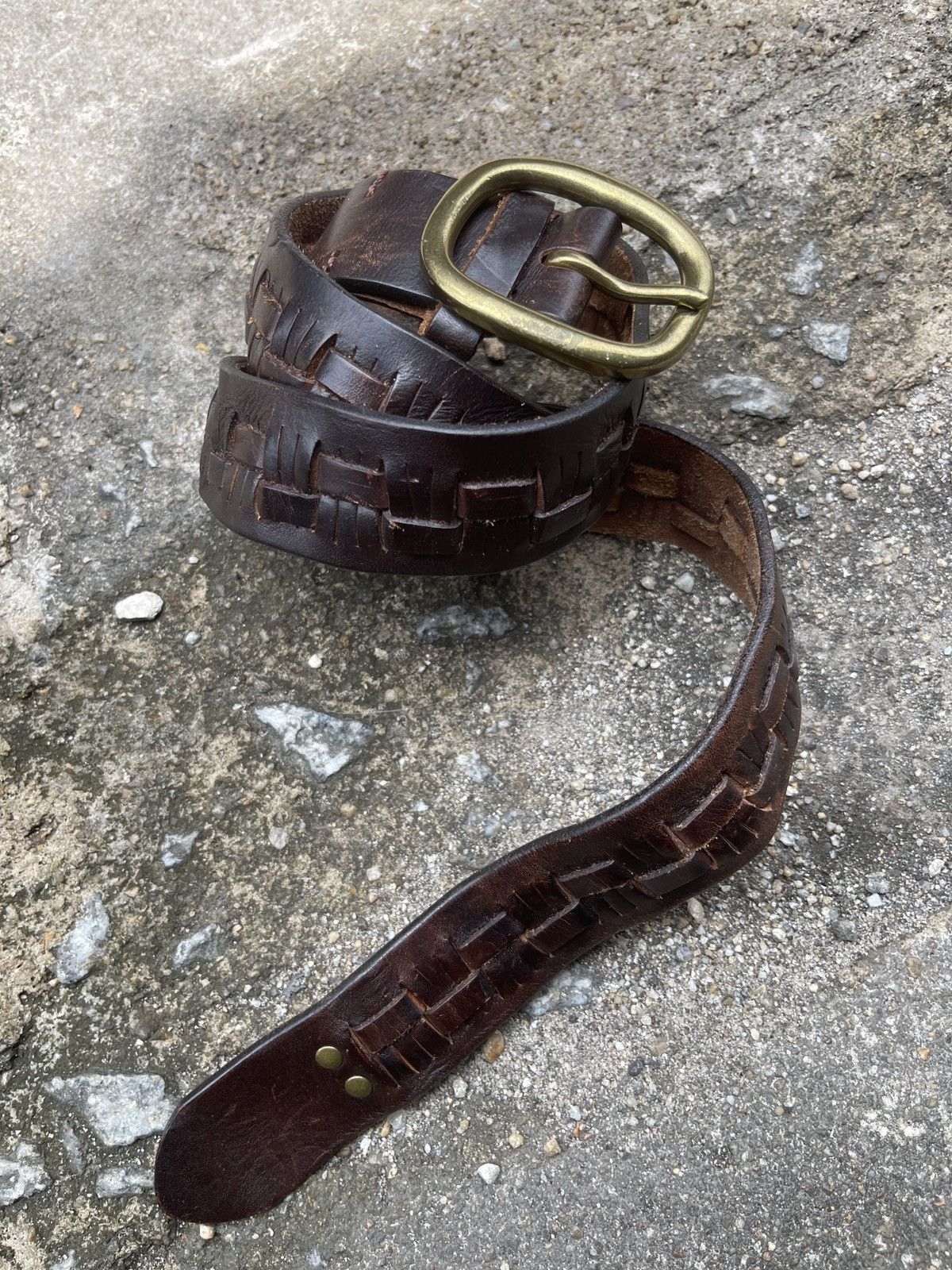 If Six Was Nine Last Drop🔥Rare🔥Buckaroo Cow Leather Belt Size ONE SIZE - 3 Thumbnail