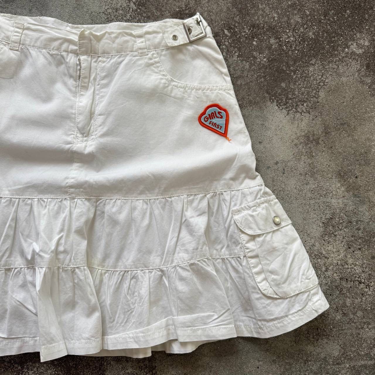 20471120 × Vintage Y2K Super Sexy Glamour Vintage White Skirt Size 26" / US 2 / IT 38 - 4 Thumbnail