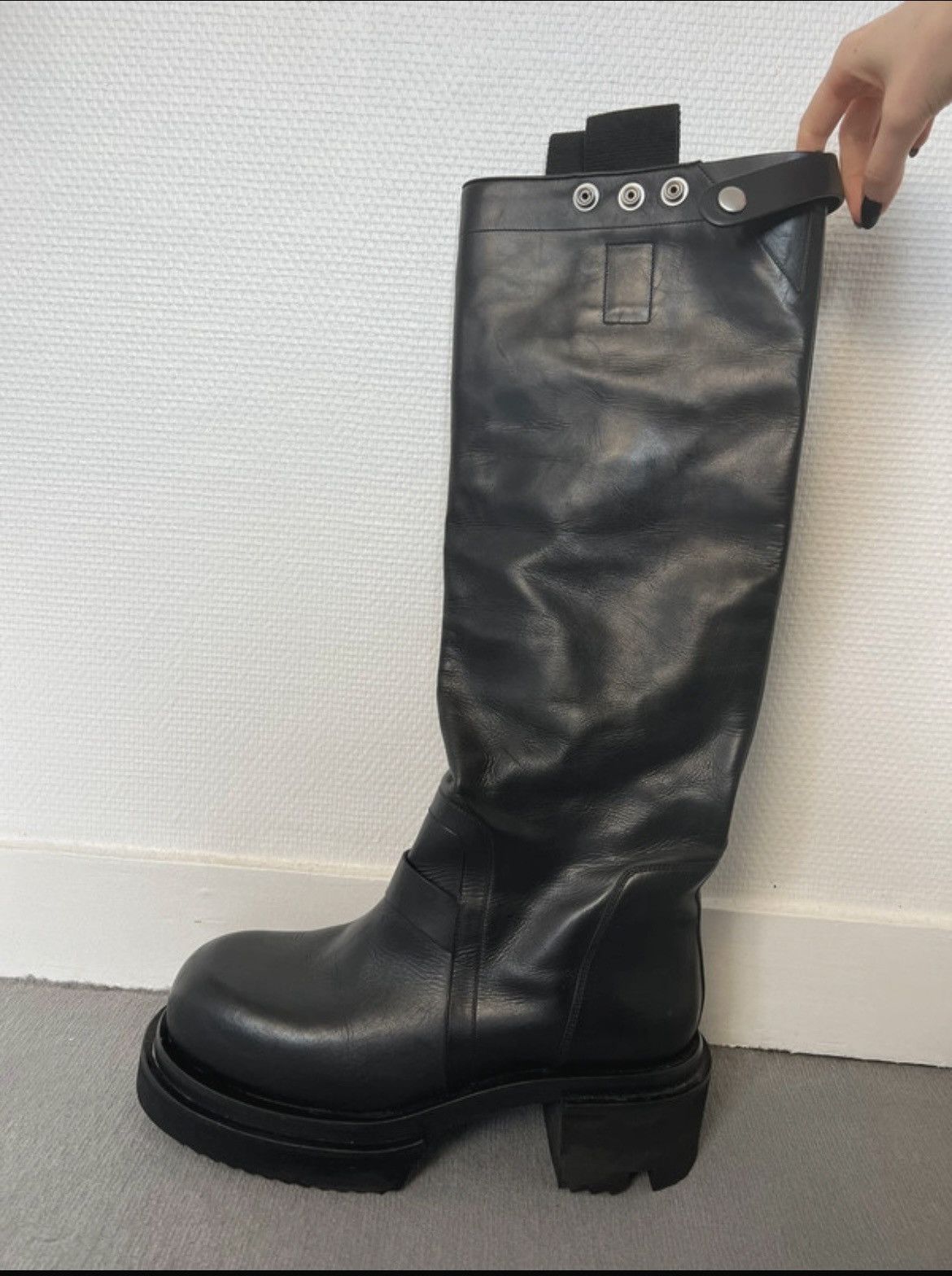 【RICK OWENS】FW24 PORTERVILLE BEATLE BOGUN Black Porterville Beatle Bozo Tractor Chelsea Boots by Rick