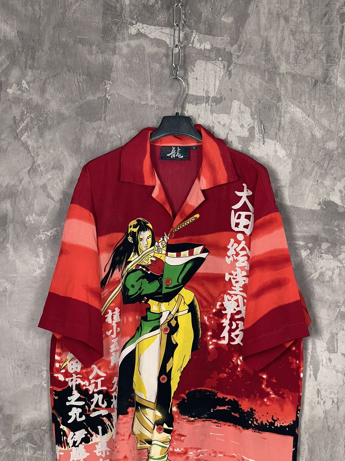 Japanese Brand × Vintage Vintage Japanese Samurai Button Up Hawaiian Shirt Size US M / EU 48-50 / 2 - 2 Thumbnail