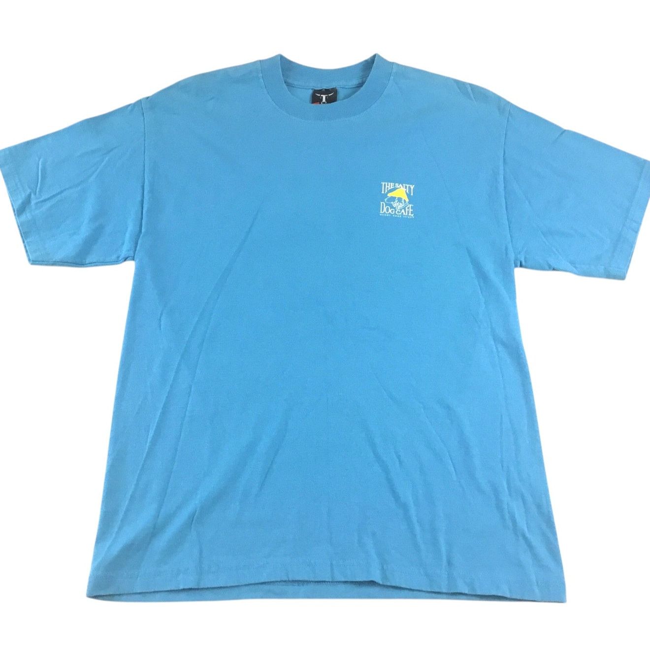 Hanes Salty Dog Cafe T-Shirt Aqua Teal Classic Yellow Hat Logo Med Size US M / EU 48-50 / 2 - 1 Thumbnail