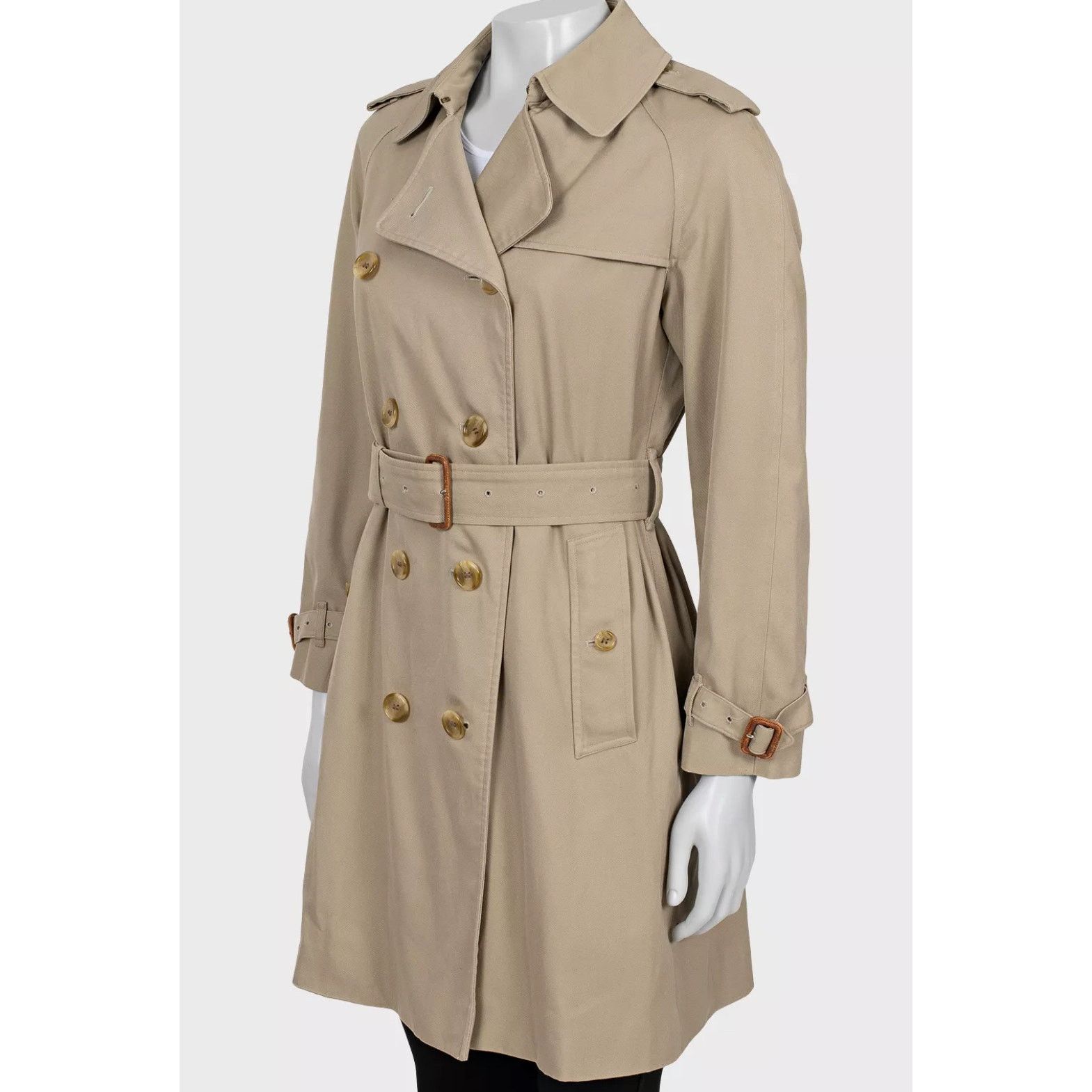 Burberry Burberry Vintage Beige Double-Breasted Trench Coat - S Size S / US 4 / IT 40 - 2 Thumbnail