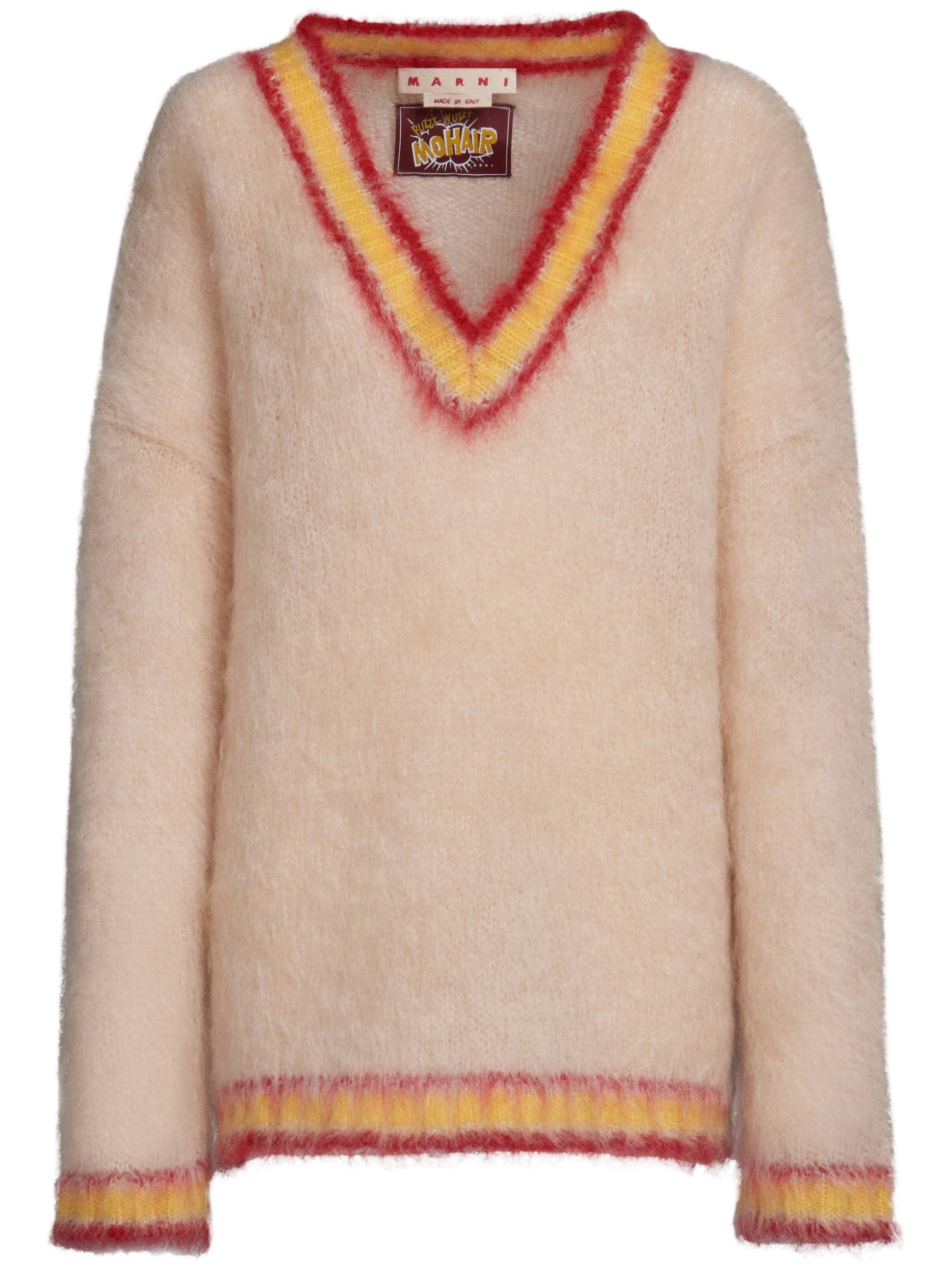 Marni o1w1db10824 Mohair-blend Sweater in Multicolor Size L / US 10 / IT 46 - 1 Thumbnail