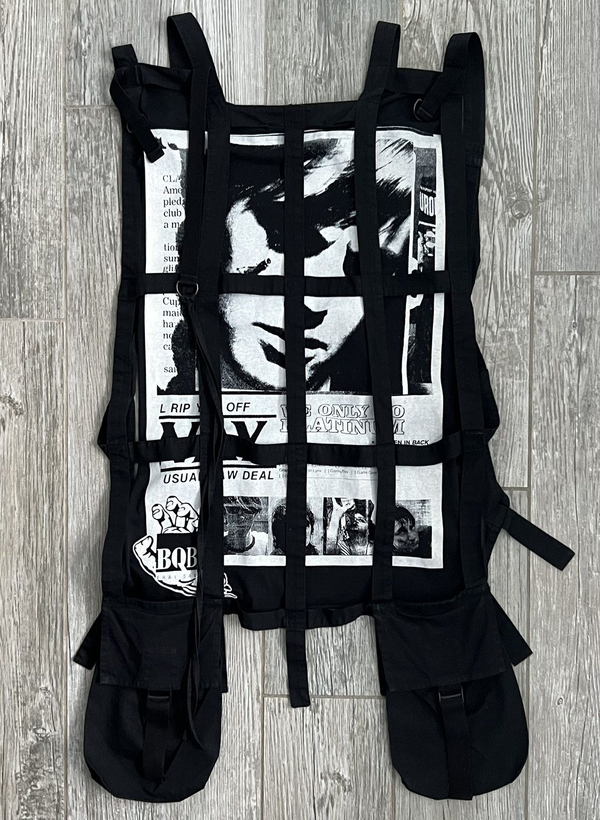 Pre-owned Raf Simons Ss2003  Consumed Runway Bondage Vest Black Size Os