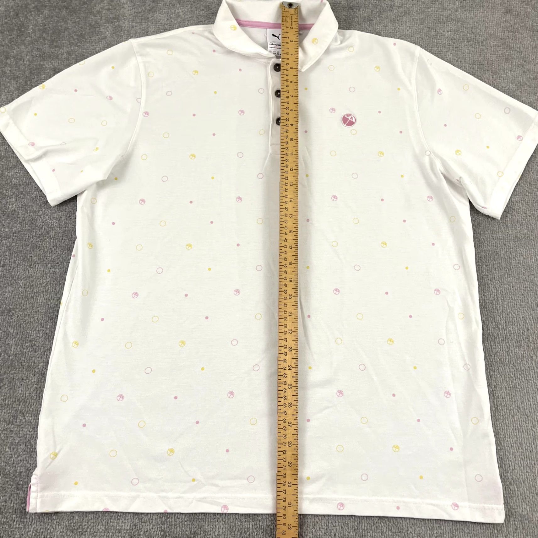 Puma PUMA x ARNOLD PALMER Polo Shirt Mens 2XL White Pink Invitational Umbrella Logo Size US XXL / EU 58 / 5 - 4 Thumbnail