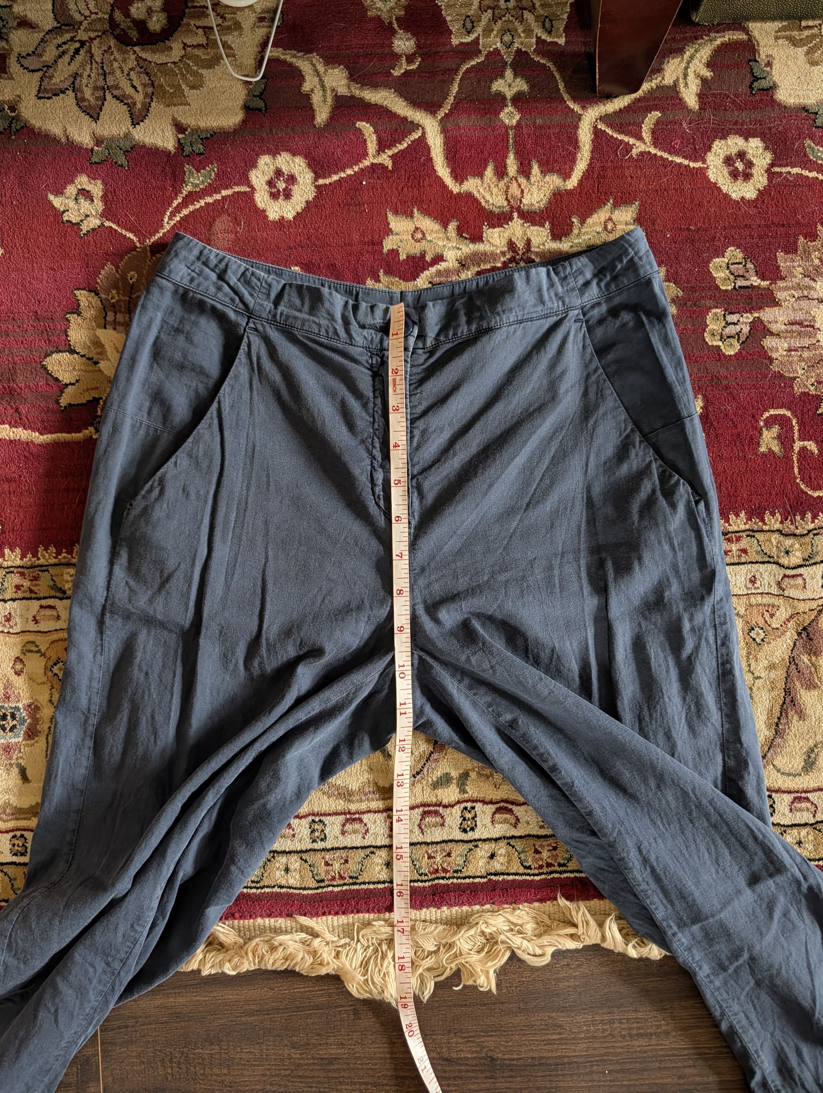 Maison Margiela 2013 blue cotton/linen high rise curve seam pants 40 Size 28" / US 6 / IT 42 - 17 Thumbnail