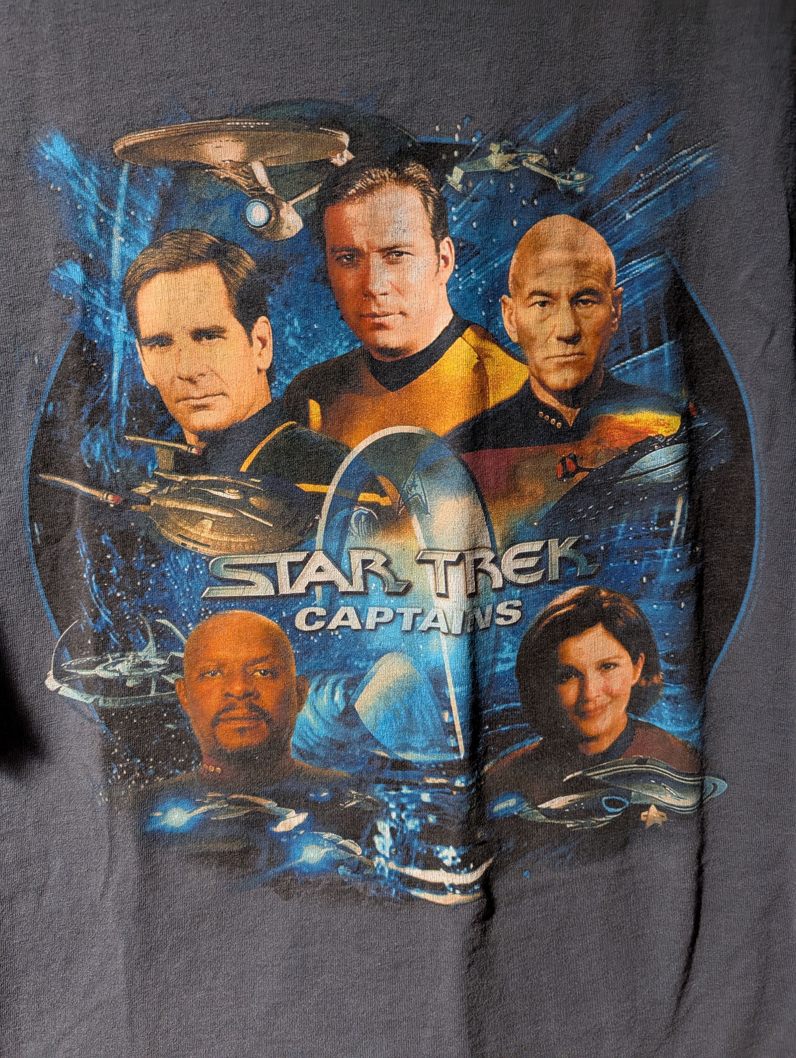 Vintage Vintage Y2K Star Trek Captain TV Show Movie Large T-Shirt Size US L / EU 52-54 / 3 - 2 Thumbnail