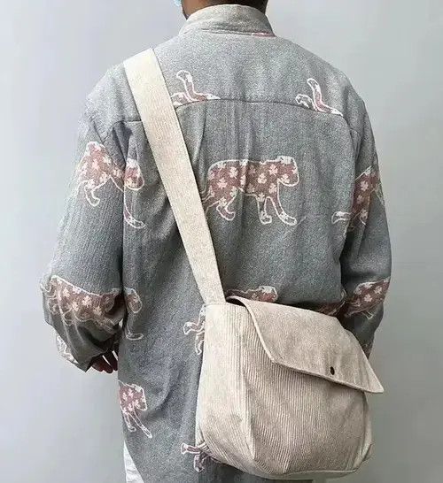 Japanese Brand Fashion corduroy shoulder bag messenger bag Size ONE SIZE - 3 Thumbnail