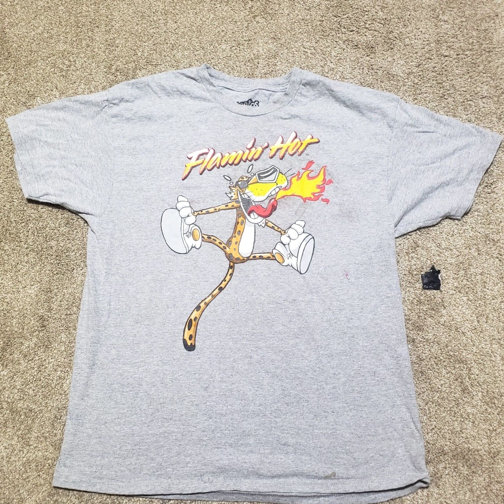 Etro CHEETOS Shirt Mens XL Gray Retro T-Shirt Tee Shirt Food Cheetah Crew Neck Short Sleeve Cotton Blend Size US XL / EU 56 / 4 - 2 Thumbnail