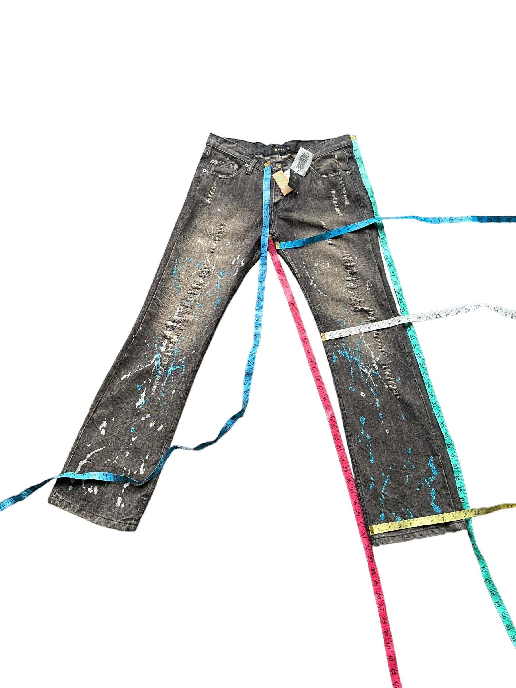 Japanese Brand K.U.I Deadstock Flare Custom Distresed Denim Size US 34 / EU 50 - 6 Thumbnail