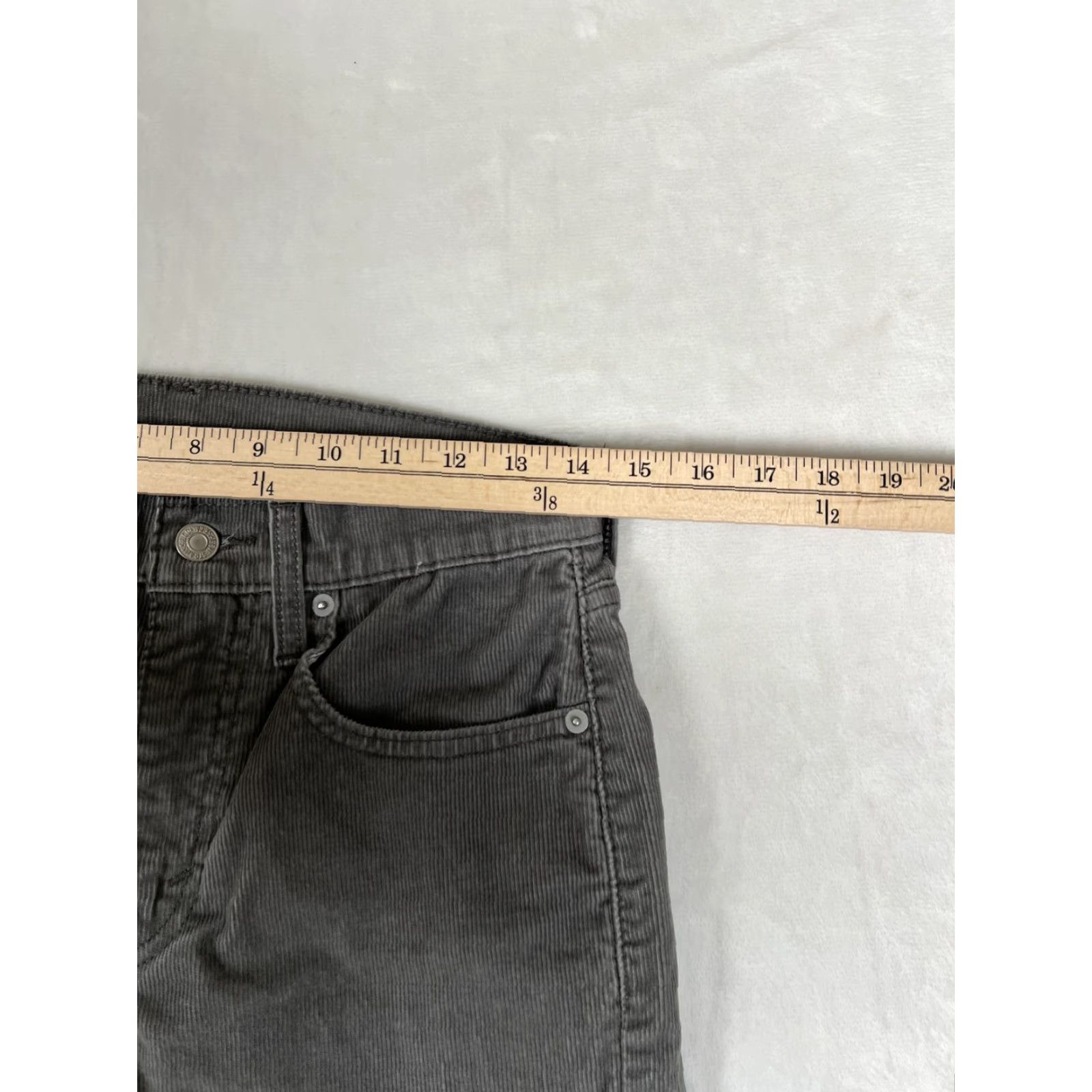 Levi's Levi's 512 Jeans Mens Slim Tapered Corduroy 28x30 Gray Charcoal Wash Pocket Logo Brand Pants Size US 28 / EU 44 - 4 Thumbnail