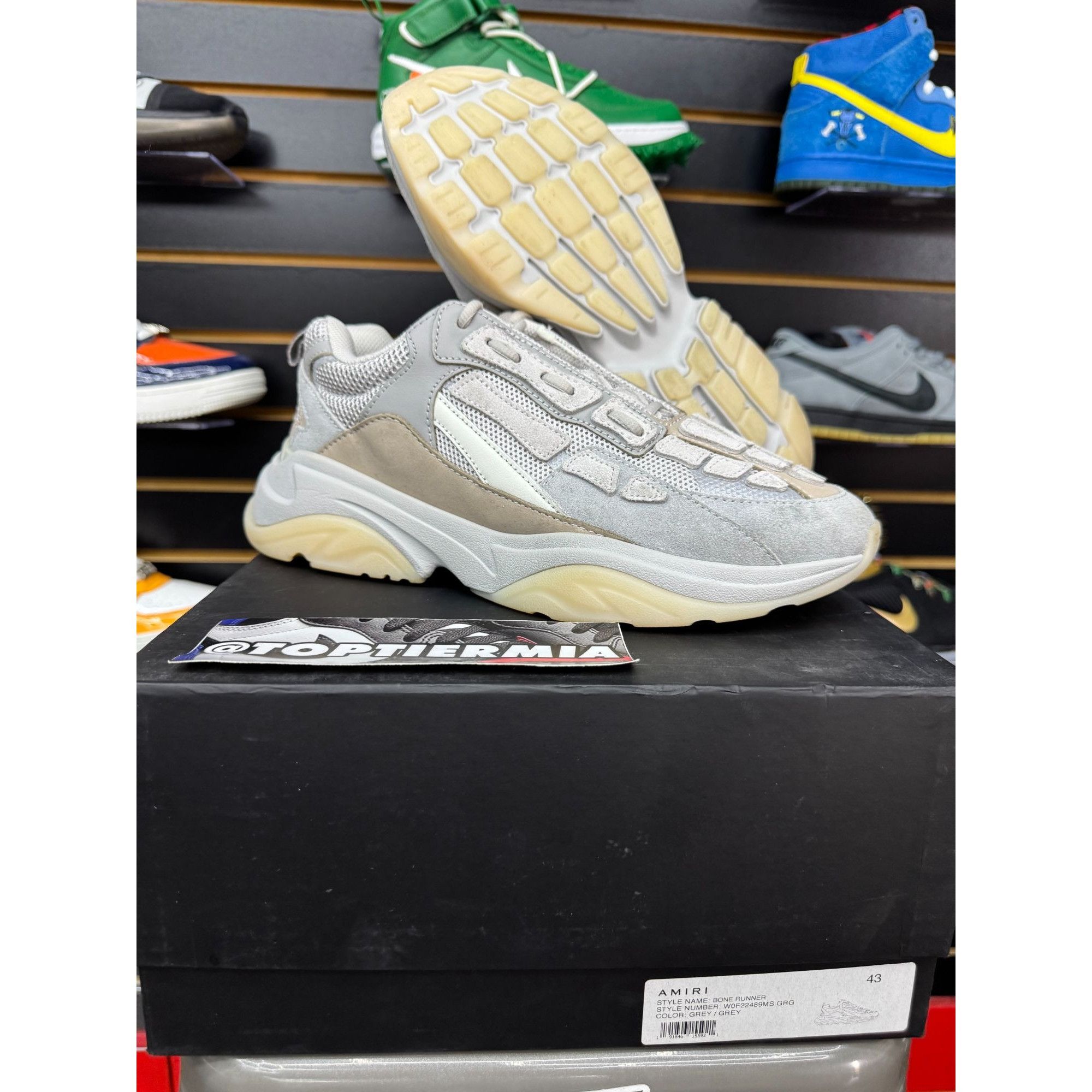 Amiri AMIRI BONE RUNNER GREY SZ 43 Size US 10 / EU 43 - 1 Thumbnail