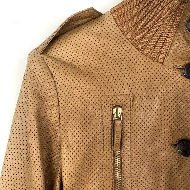 Gucci Gucci Size 36 Horse buckle brown stand-up collar leather j Size US XXS / EU 40 - 3 Thumbnail