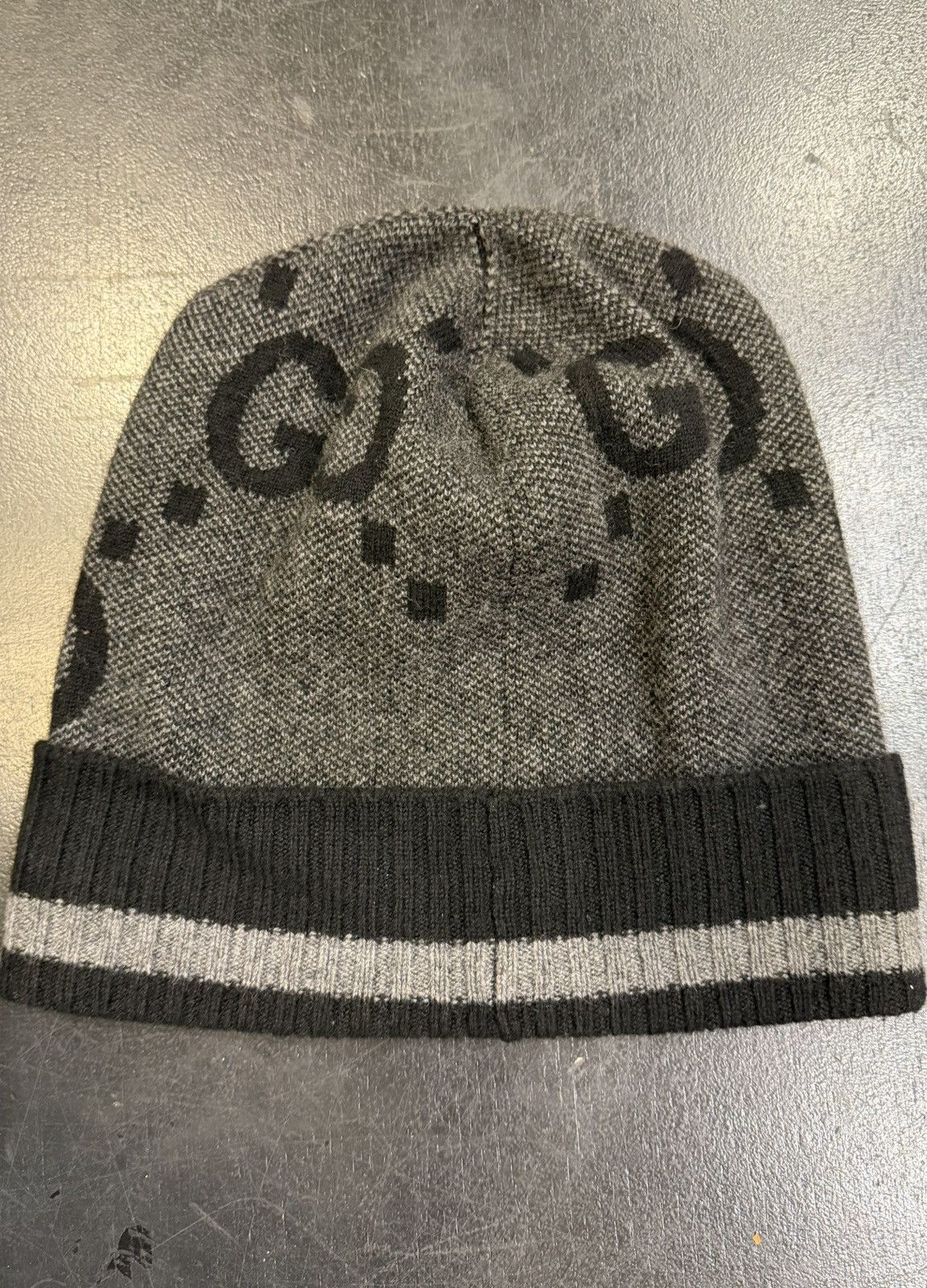 Gucci Gucci Monogram Beanie - Grey Size ONE SIZE - 1 Thumbnail