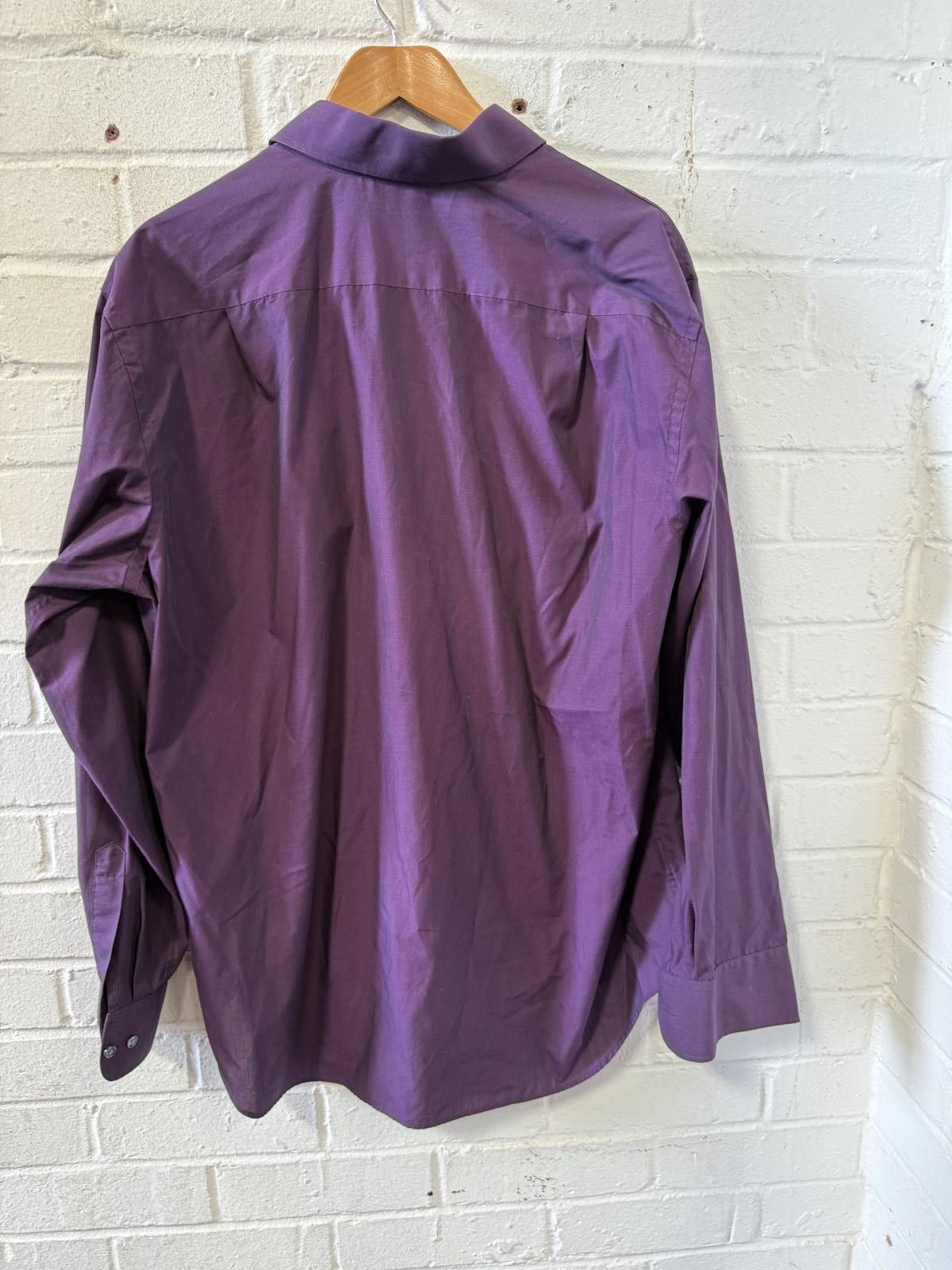 M.E. Sport M&S Plum Purple Men's Dress Shirt, Collar 43cm / 17in Size US L / EU 52-54 / 3 - 3 Thumbnail