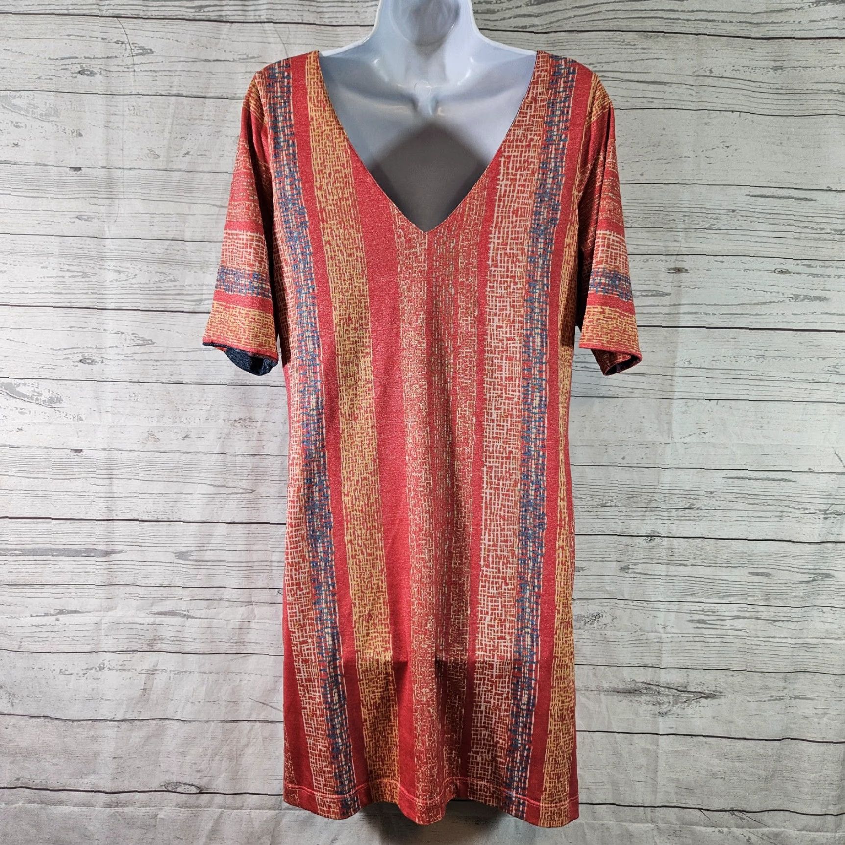 Doublet Nally & Millie Womens Reversible Dress Sz Large Purple Red Double V-Neck Dress Womens L Red V-Neck Mini Polyester Blend Short Sleeve 90s? Size L / US 10 / IT 46 - 6 Thumbnail