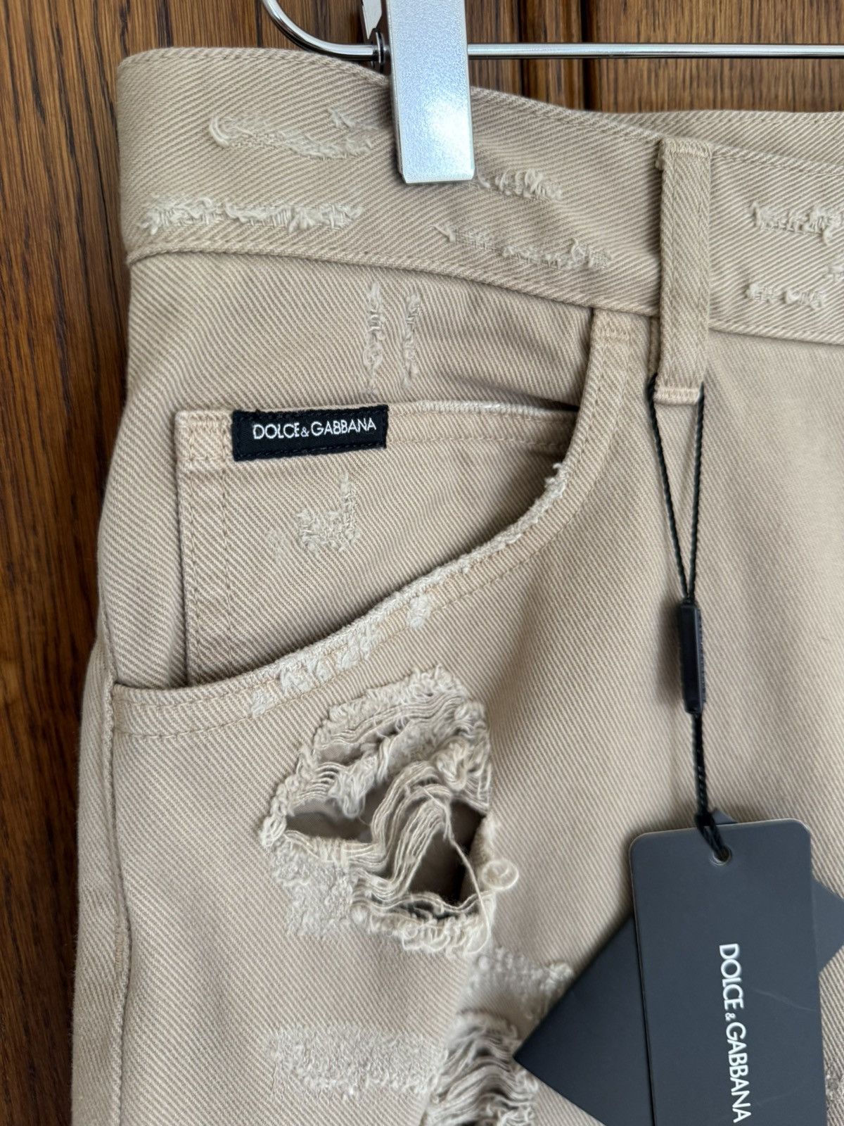 Dolce & Gabbana Dolce & Gabbana D&G destroyed ripped khaki baggy jeans pants Size US 30 / EU 46 - 14 Thumbnail