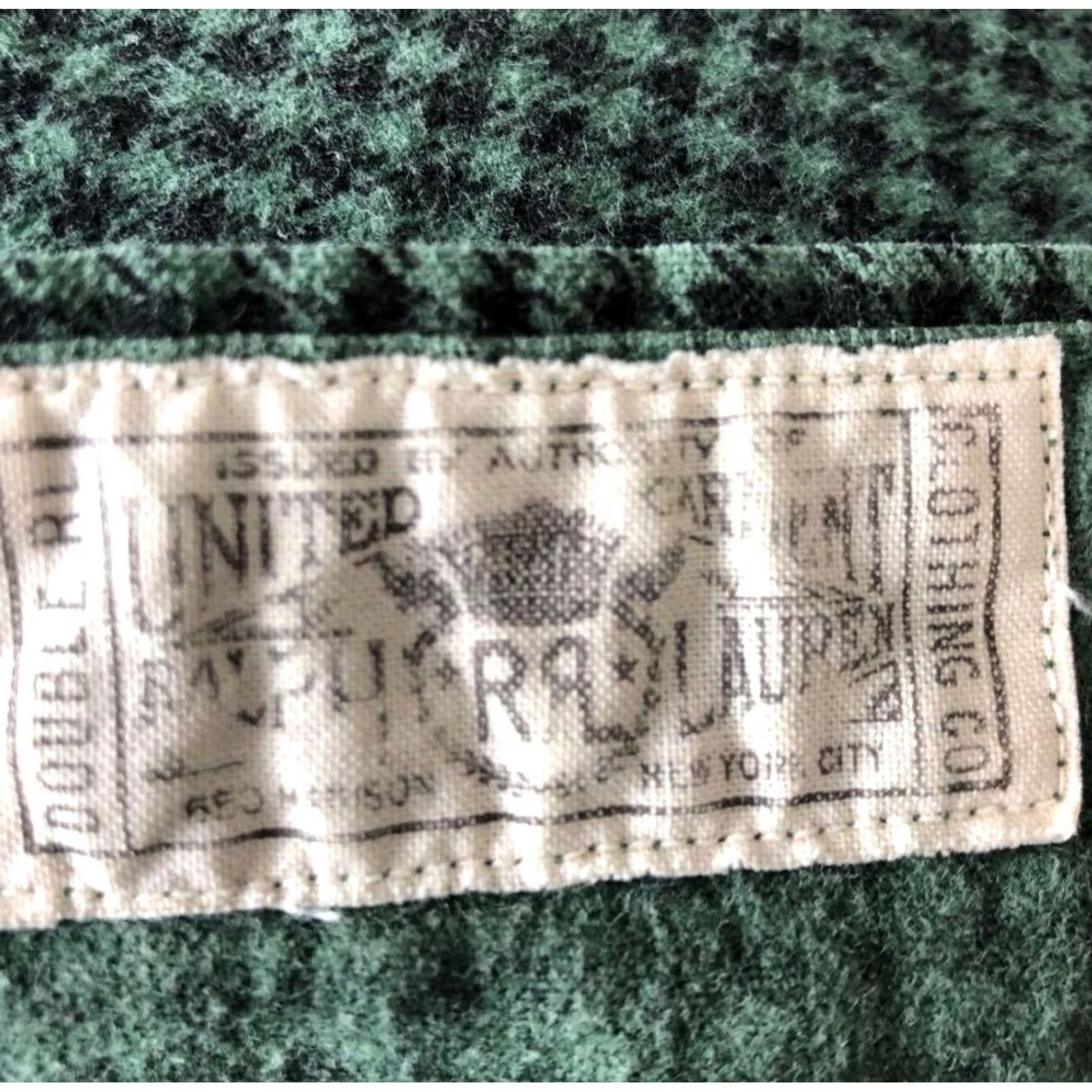 Ralph Lauren RRL Ralph Lauren Flannel Shirt Houndstooth Check Size M Black Green Men's Button-Up Long Sleeve Pre-owned Size US M / EU 48-50 / 2 - 8 Thumbnail