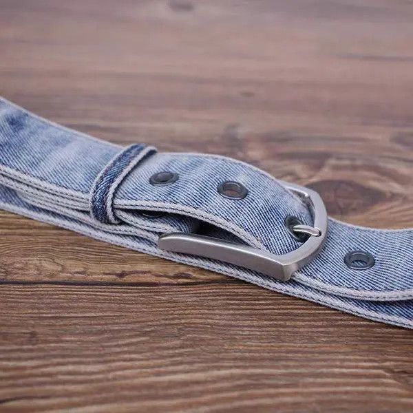 Japanese Brand Kubota x Mita 47in Simple Casual Vintage Denim Belt Size ONE SIZE - 4 Thumbnail