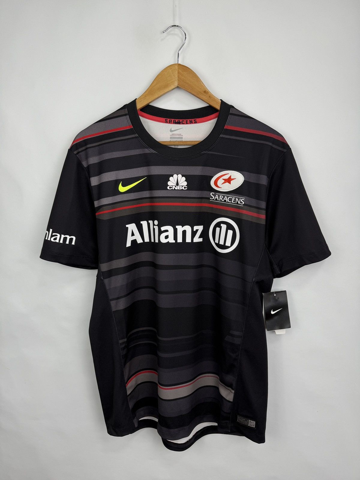 Nike 🇬🇧❗️NEW 2014 Nike Saracens Rugby Jersey Allianz CNBC Rare Size US M / EU 48-50 / 2 - 2 Thumbnail