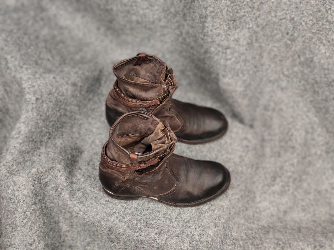 A.S.98 Airstep 98 Design Zipper Brown Leather Ankle Women Boots Size US 7 / IT 37 - 3 Thumbnail
