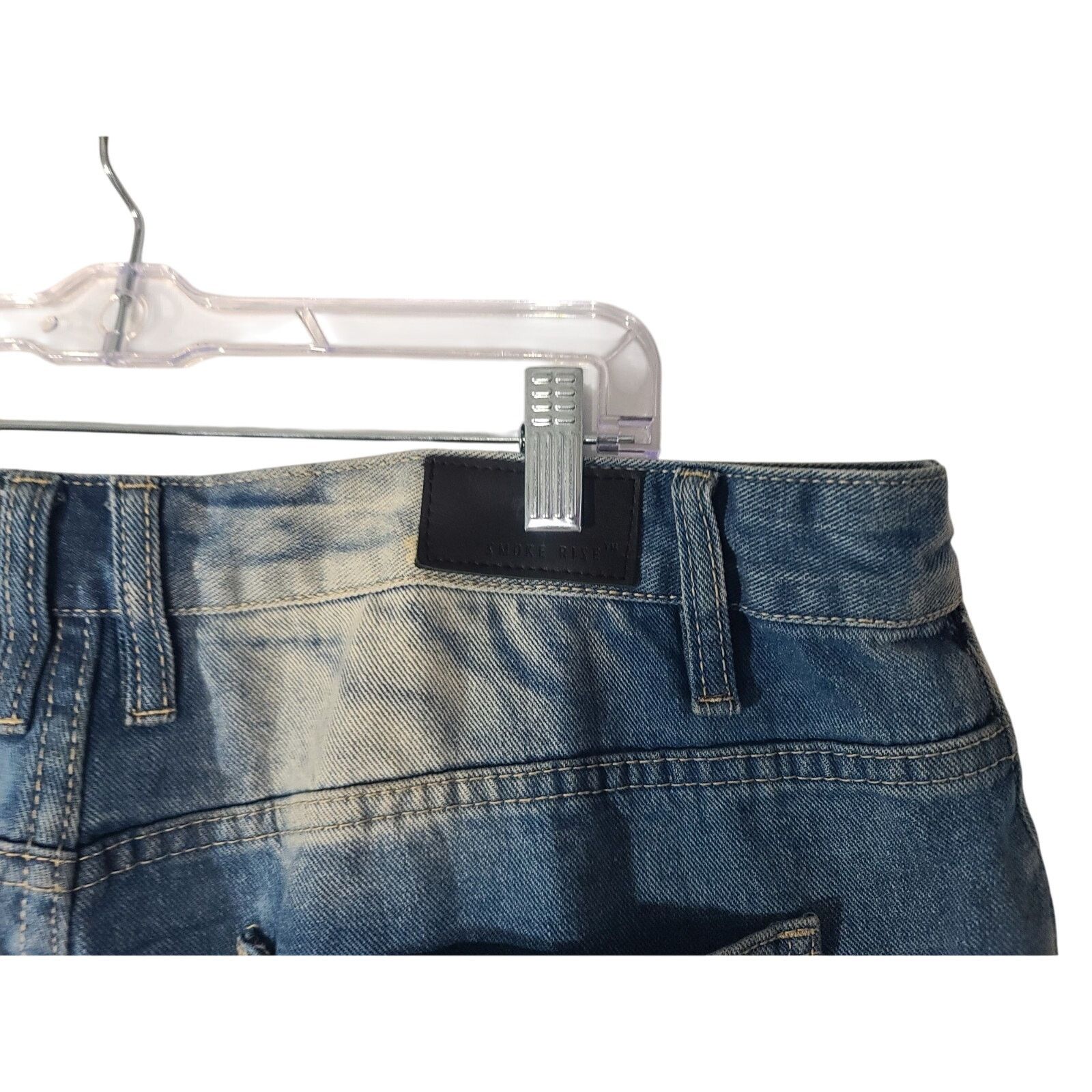 Smoke Rise Smoke Rise Men's Distressed Buckle Streetwear Jean Shorts 38 Size US 38 / EU 54 - 7 Thumbnail