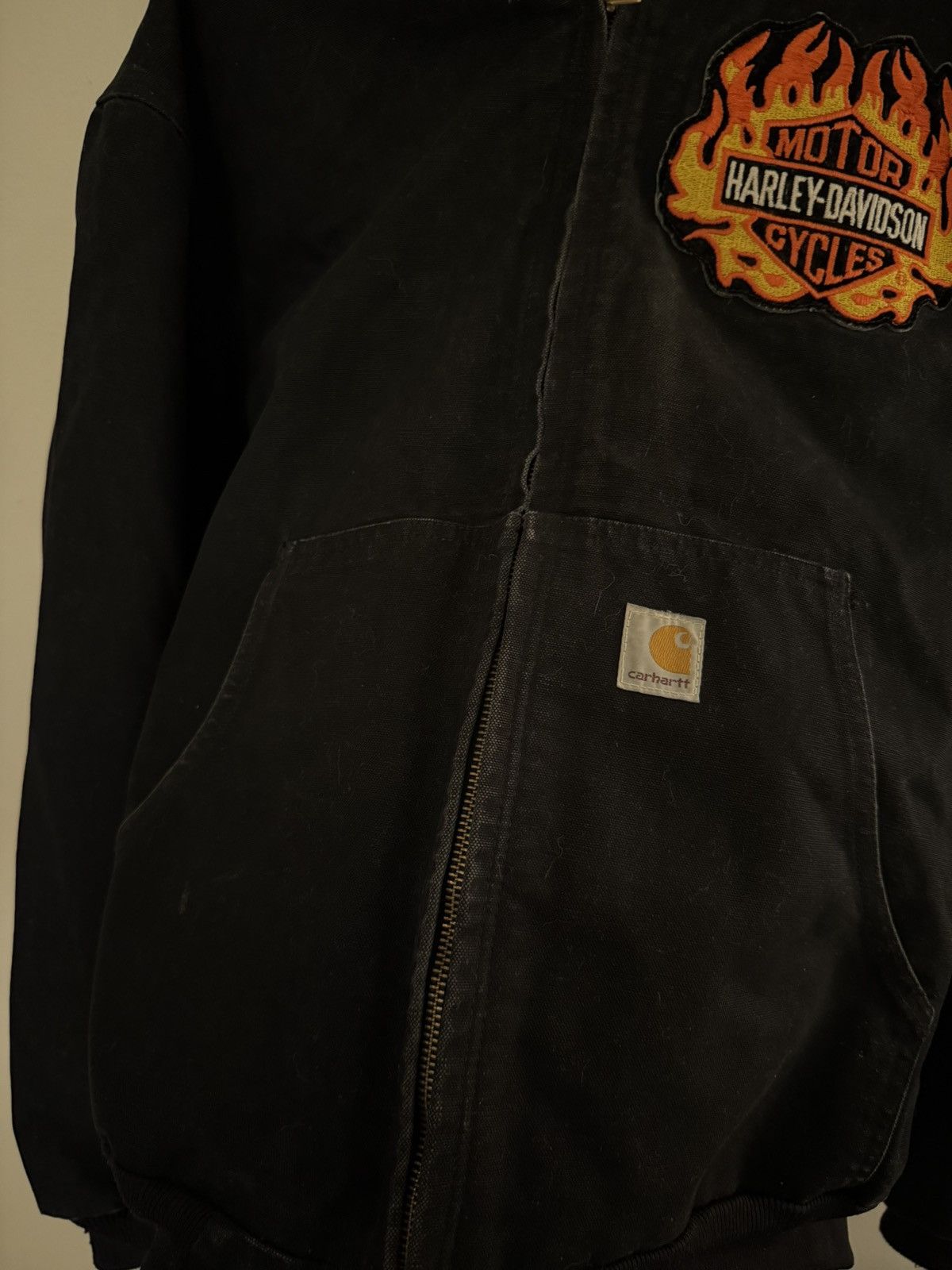 Carhartt Vintage Carhartt Harley Davidson Black Flame Hooded Jacket Size US L / EU 52-54 / 3 - 7 Thumbnail