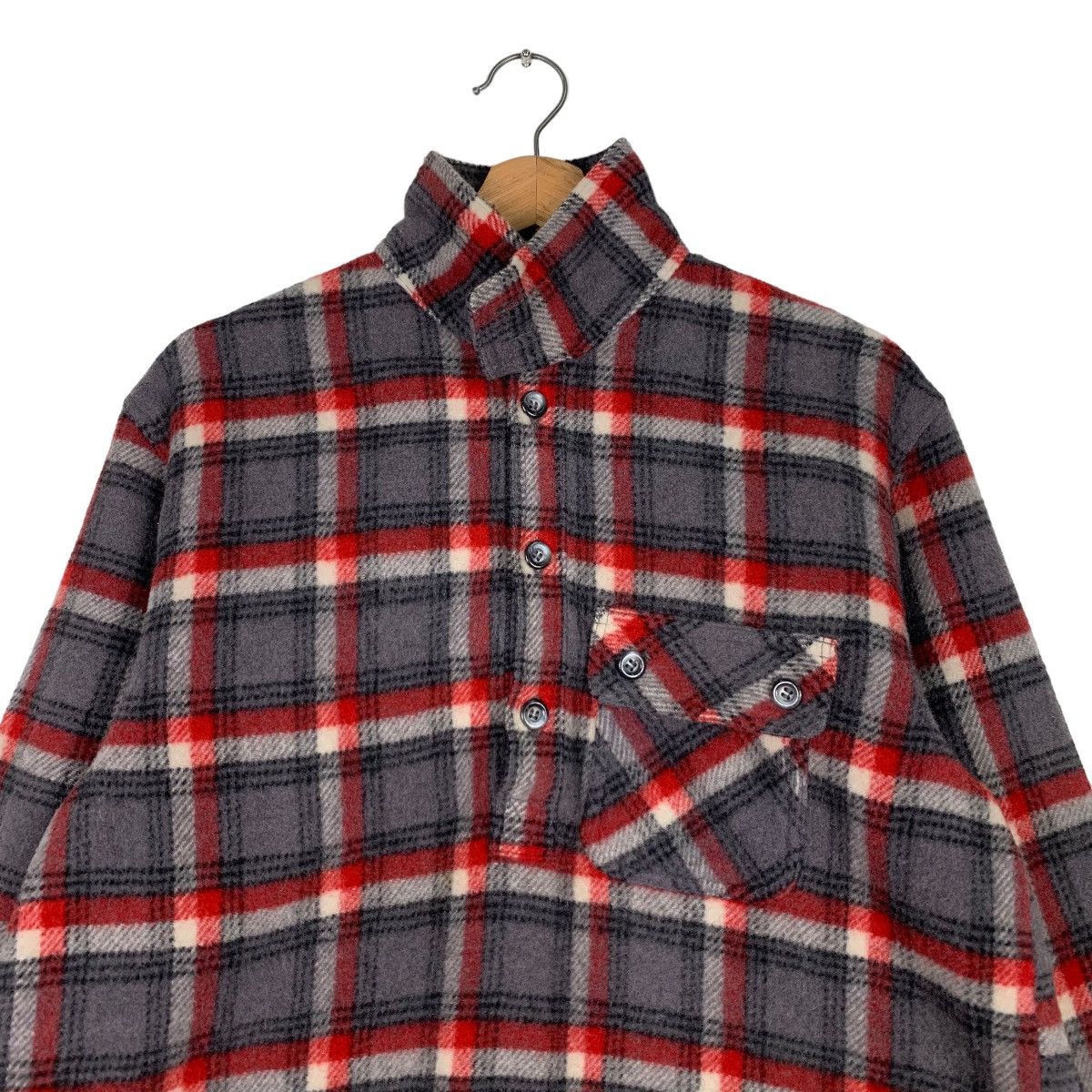 Japanese Brand HALF Tartan Wool Half Button Pullover Shirt #0917-C41 Size US M / EU 48-50 / 2 - 2 Thumbnail