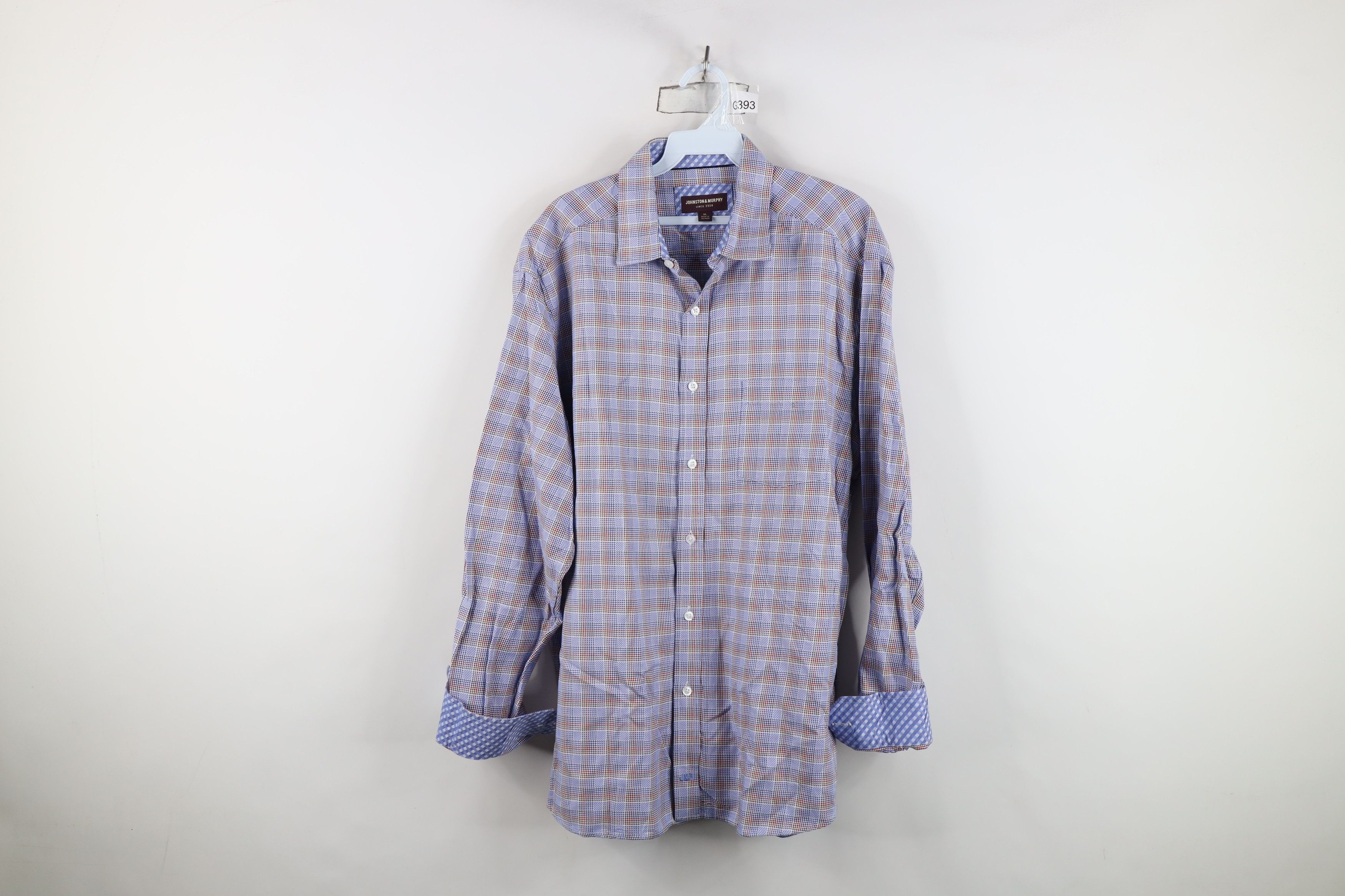 Johnston & Murphy Johnston & Murphy Houndstooth Collared Button Shirt Cotton Size US XL / EU 56 / 4 - 1 Thumbnail