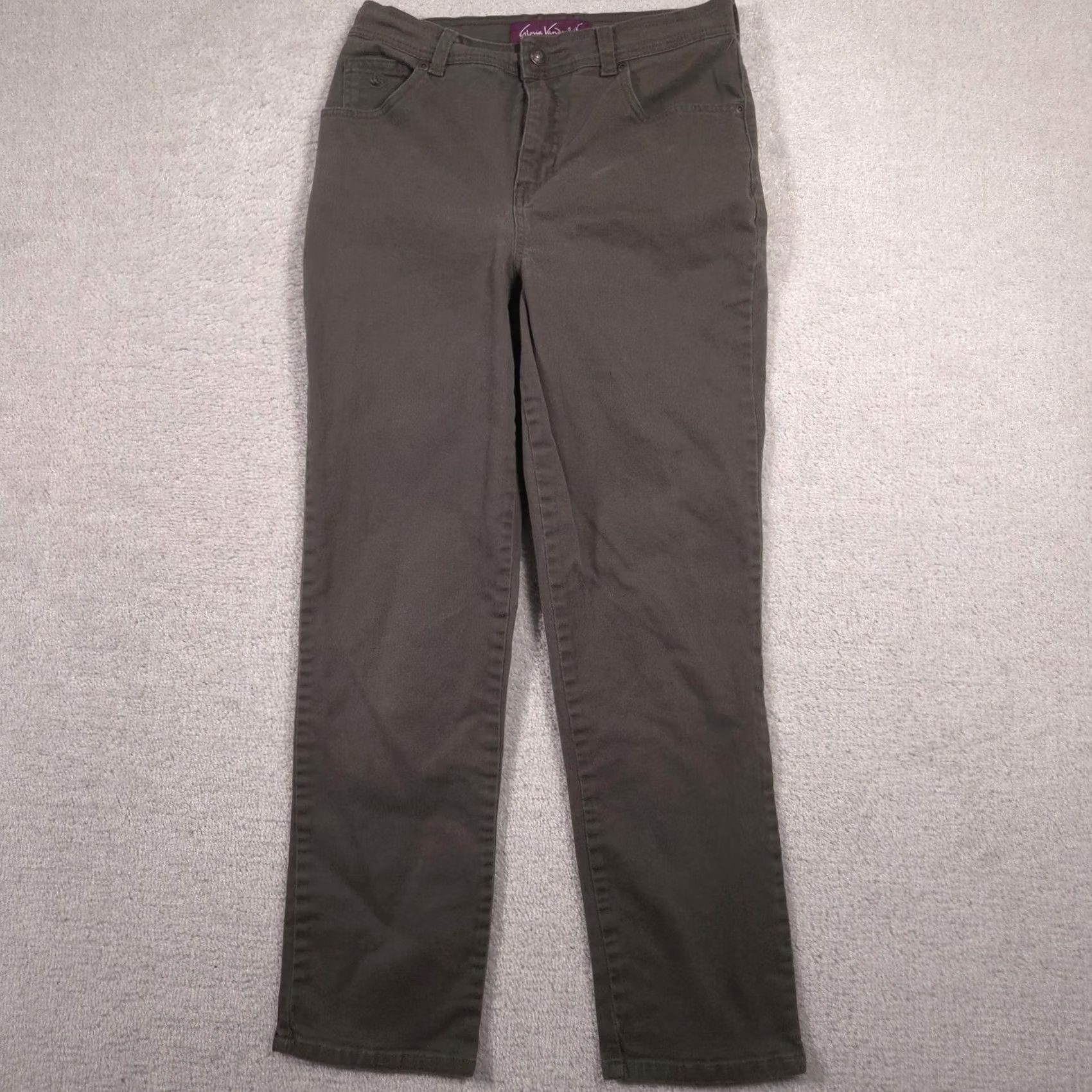 Gloria Vanderbilt Gloria Vanderbilt Jeans Womens 8 Dark Green Mid Rise Straight Leg Stretch Denim Size 30" / US 8 / IT 44 - 2 Thumbnail