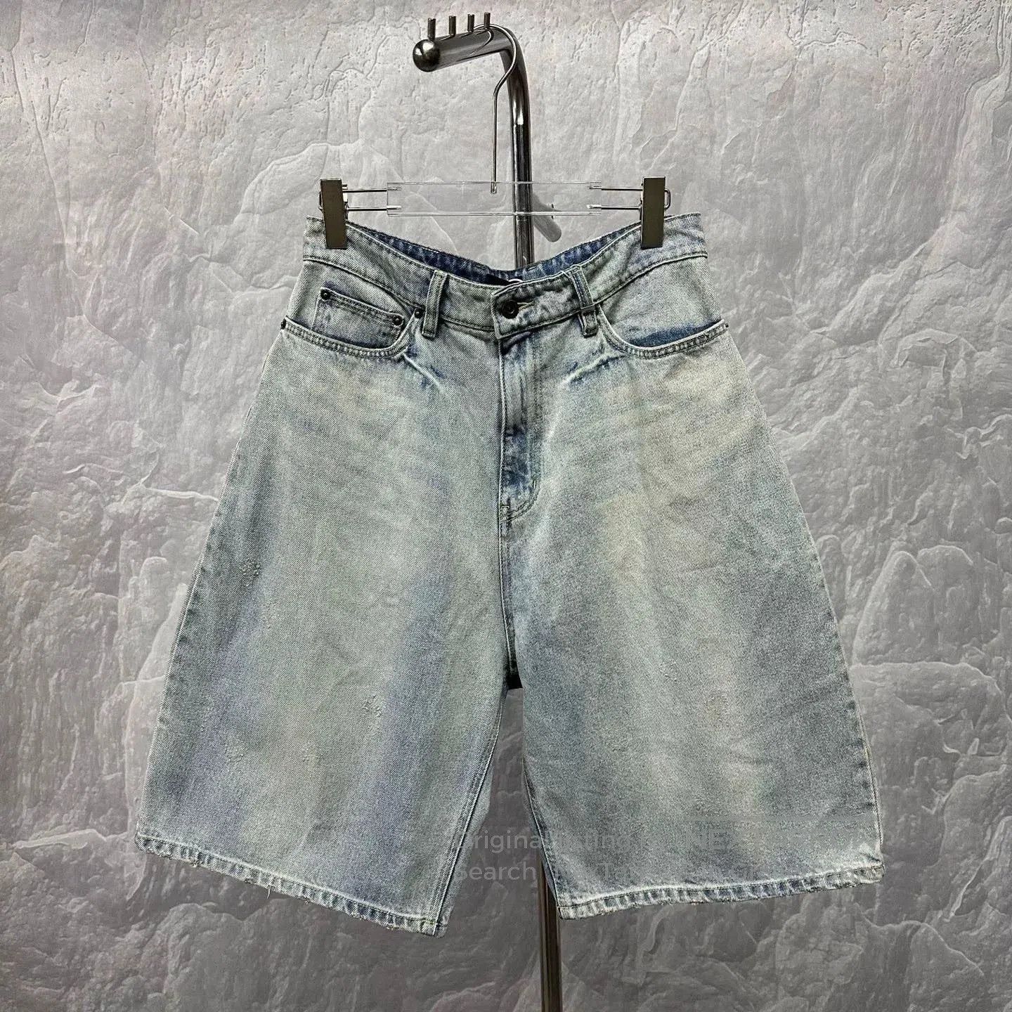 WE11DONE Distressed Denim Shorts Size S.