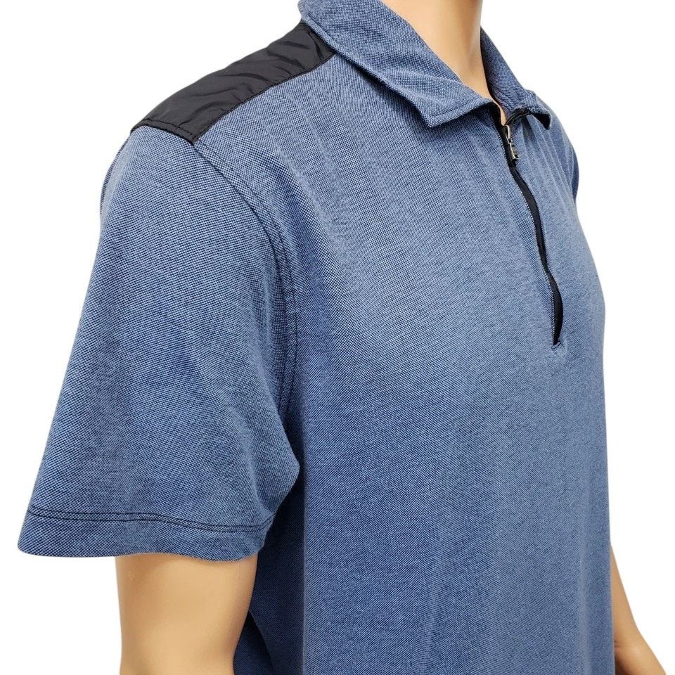 Michael Kors Michael Kors Half Zip Polo Shirt Contrast Shoulder Epaulets Size US L / EU 52-54 / 3 - 4 Thumbnail