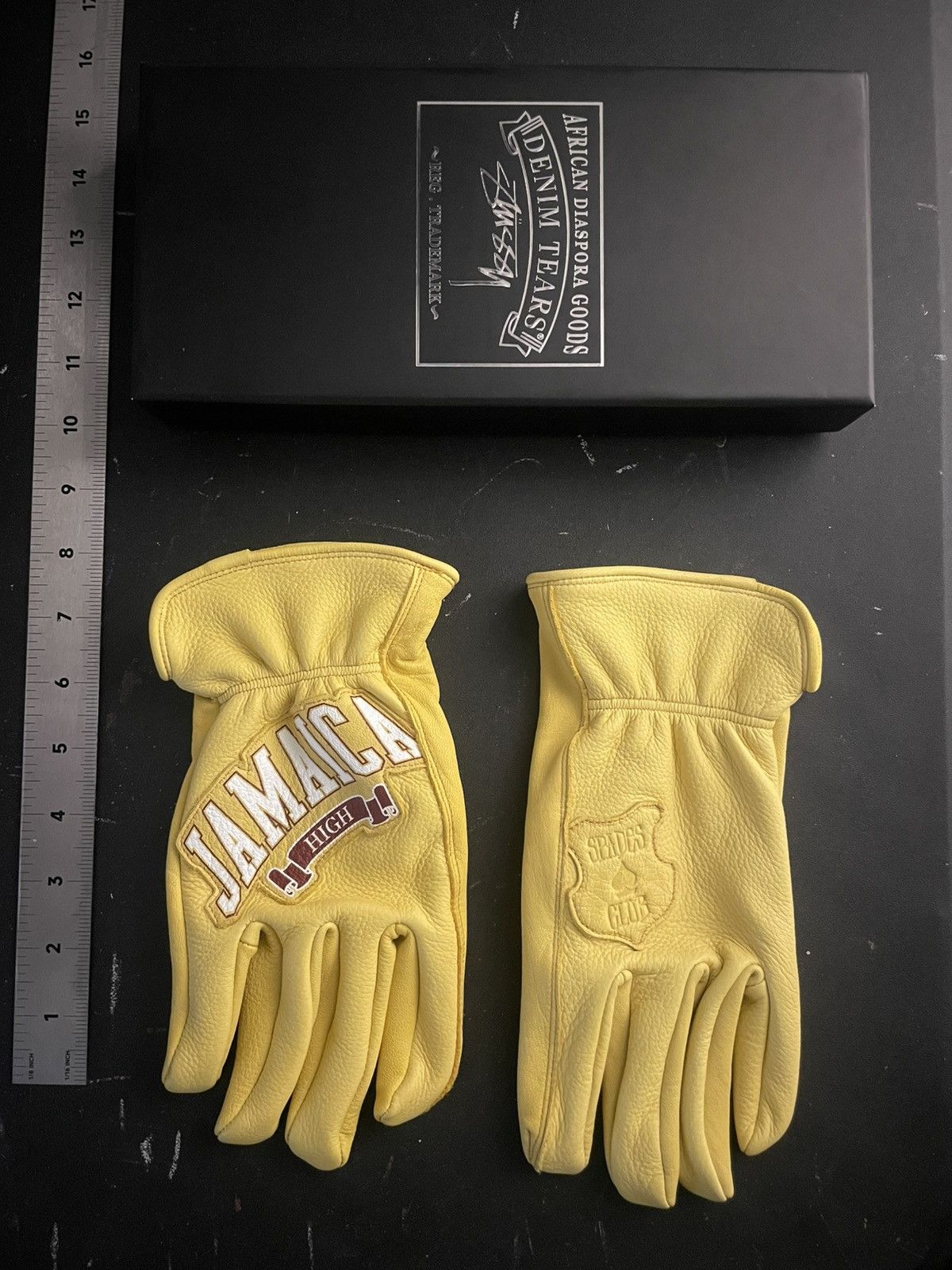 DENIM TEARS × Stussy DENIM TEARS X STUSSY LEATHER GLOVES S/M